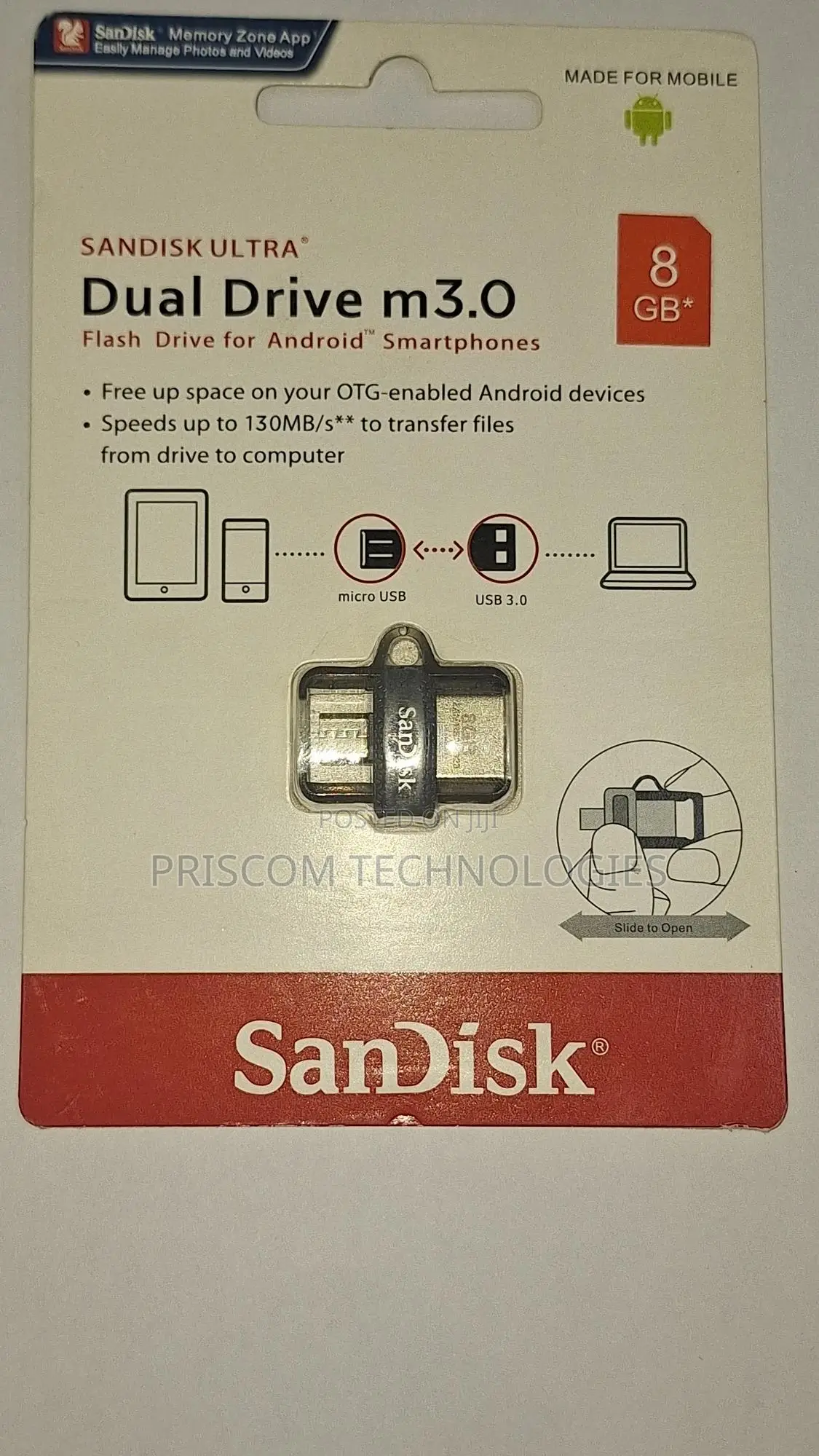 Sandisk OTG USB Flash Drive Flash Disk 8GB