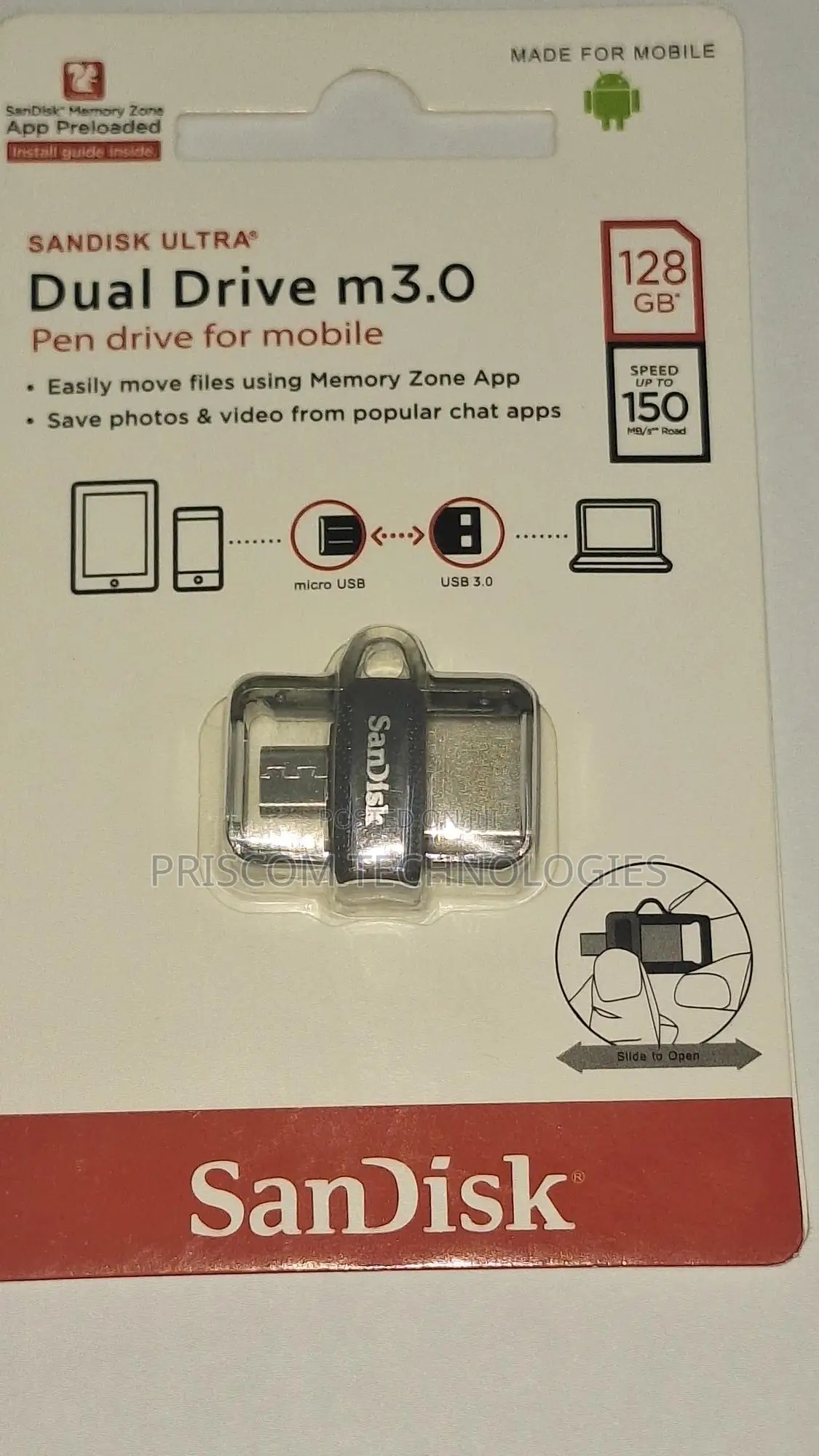 Sandisk OTG USB Flash Drive Flash Disk 128GB