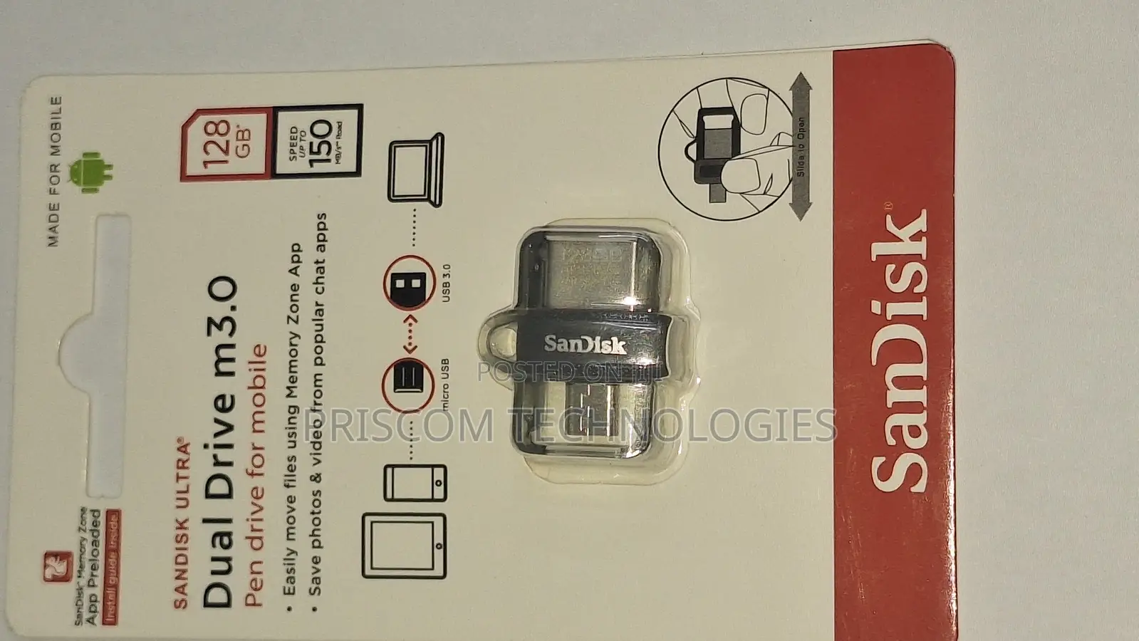 Sandisk OTG USB Flash Drive Flash Disk 128GB