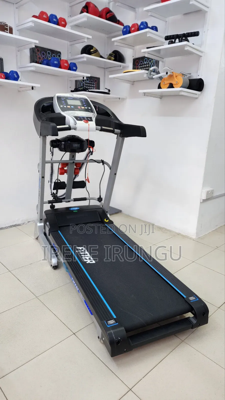 Treadmill+Free Massage Belt+Work Out Dumbbells