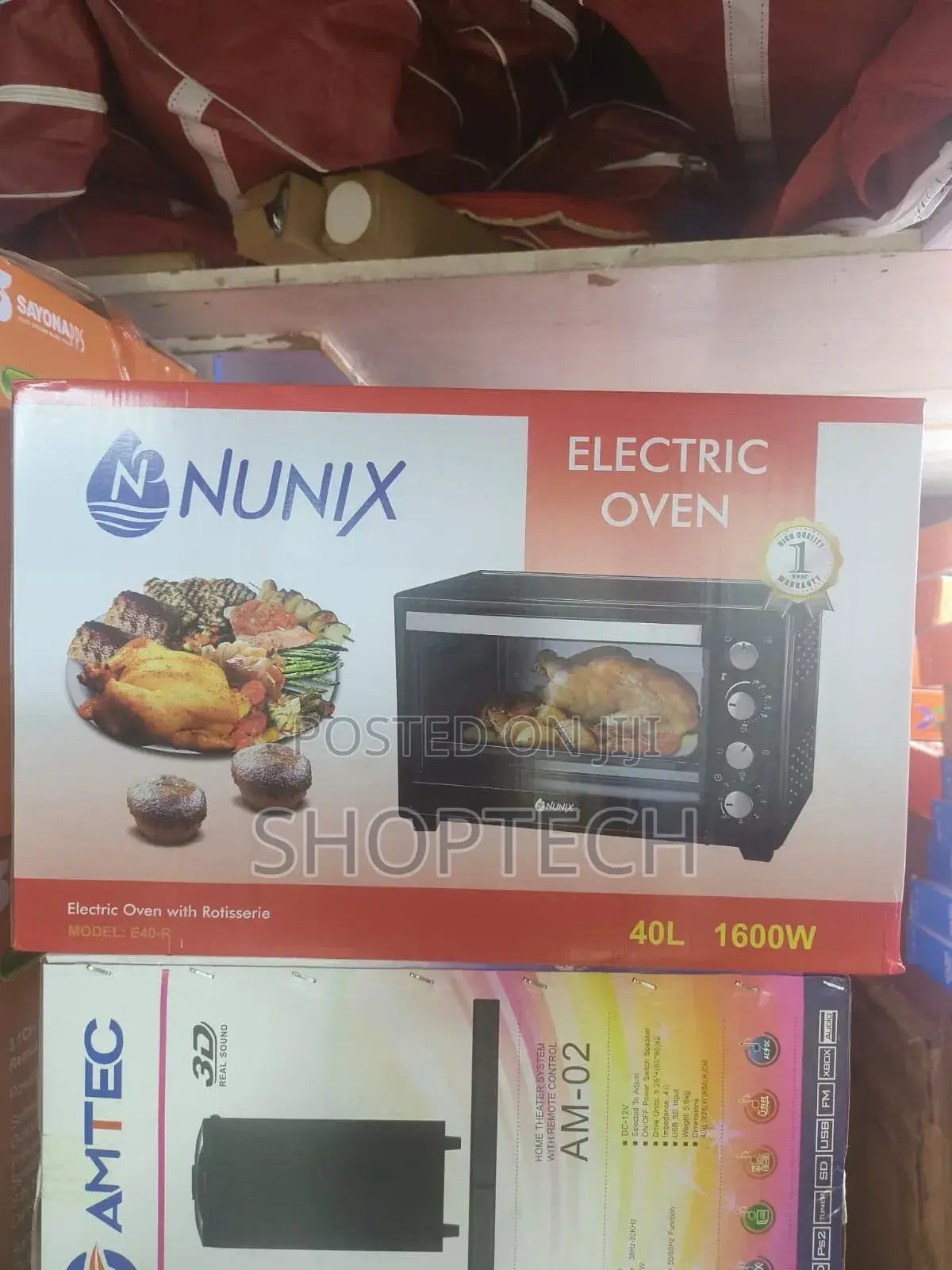 Nunix 4 Knob Settings 40L Electric Rotisserie Oven
