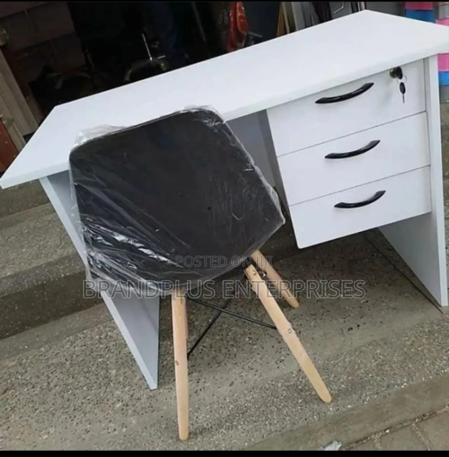 Black Eames Chair and Desk