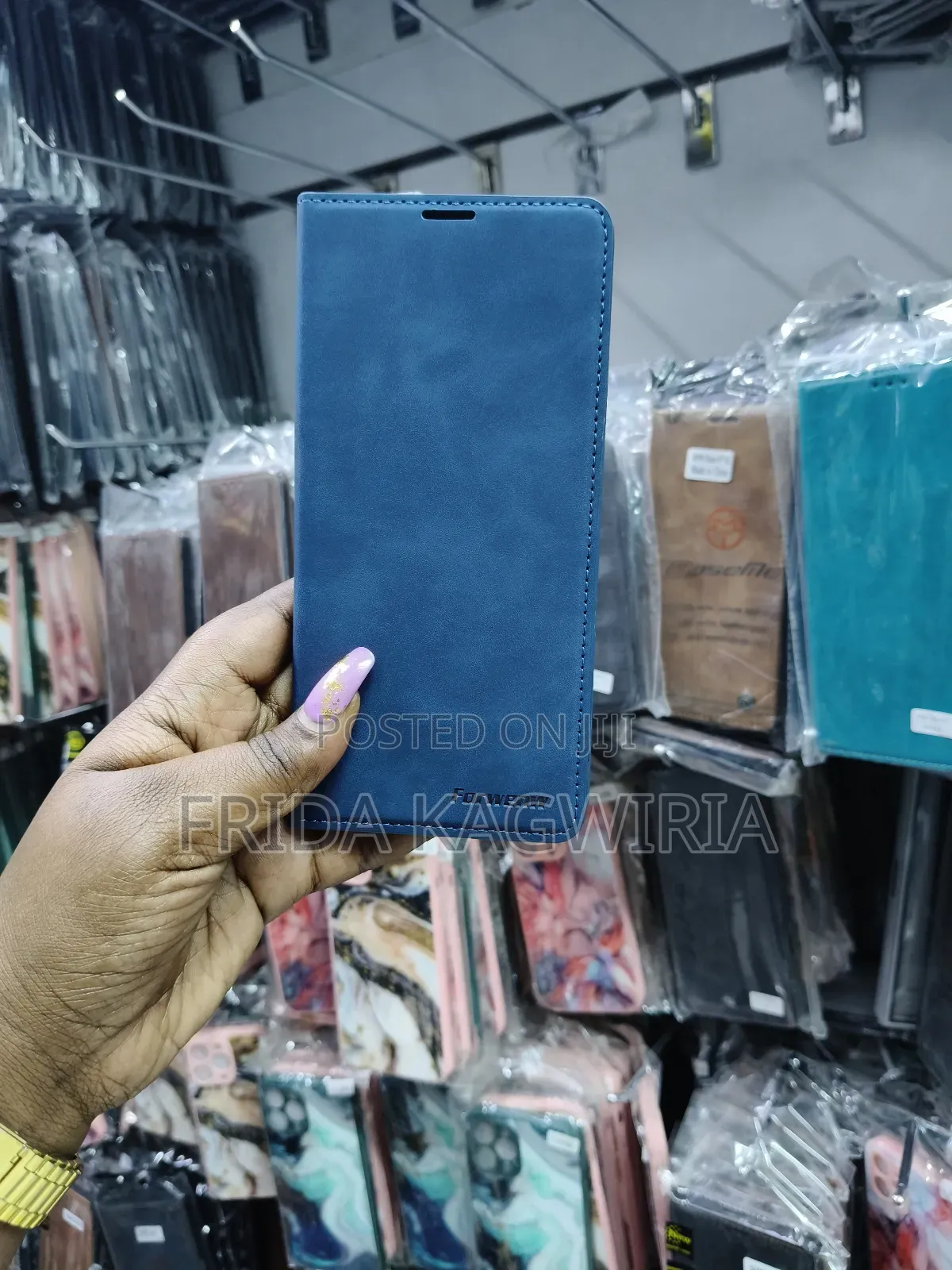Blue Leather Flip Cover for Oppo A3