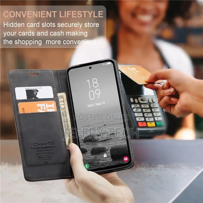 Samsung Galaxy A54 Wallet Retro Leather Case Black