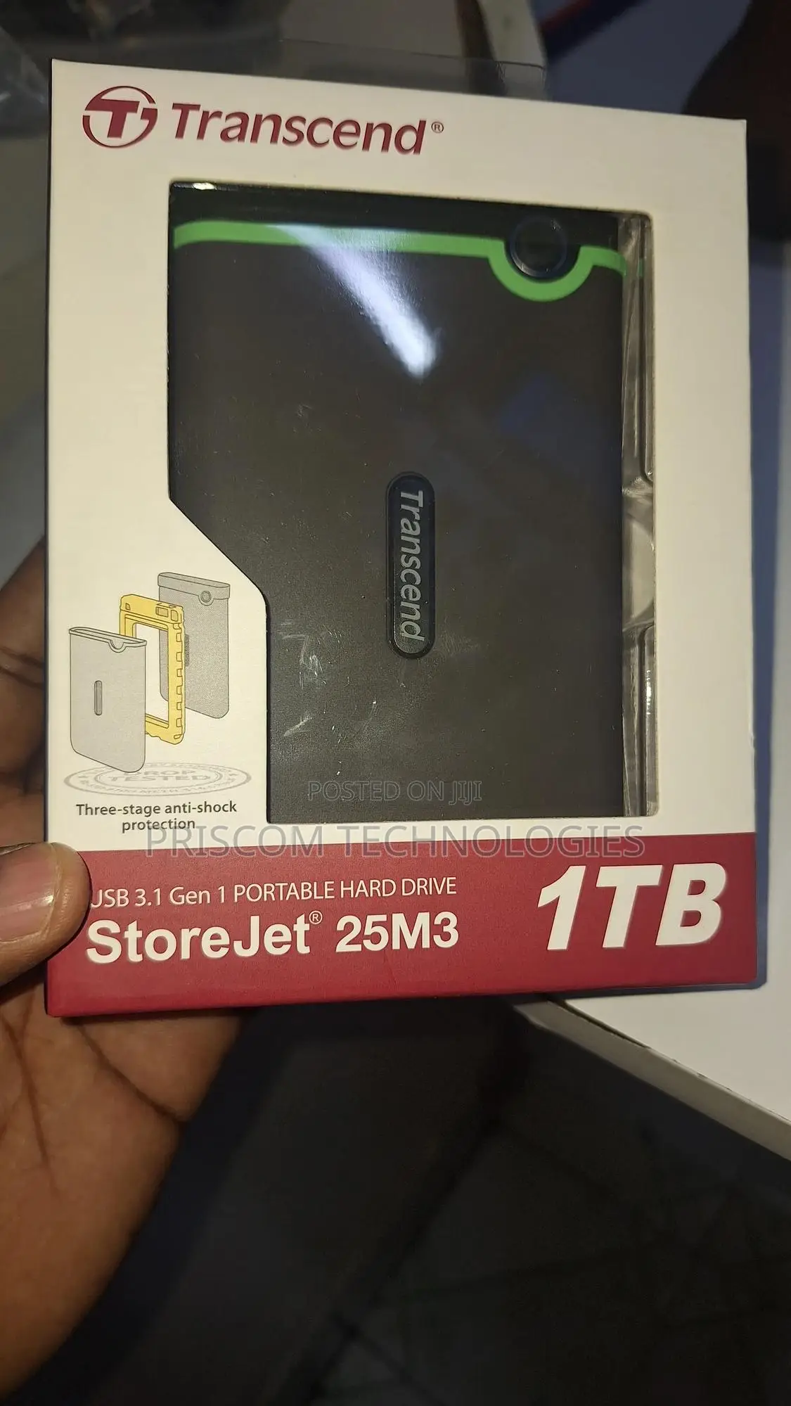 Transcend 1TB External Portable Hard Drive 3.1 GEN 1 25M3