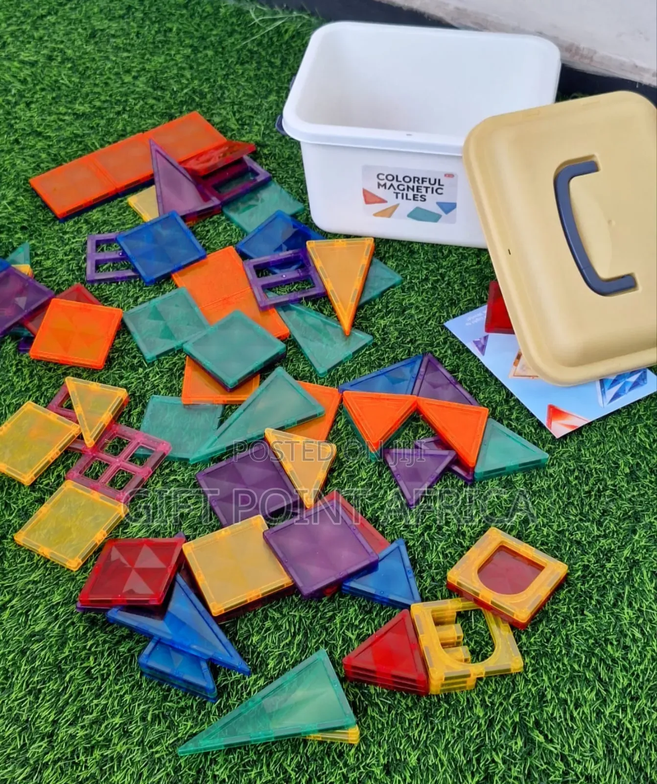 100 Pieces Colorful Magnetic Tiles for Kids