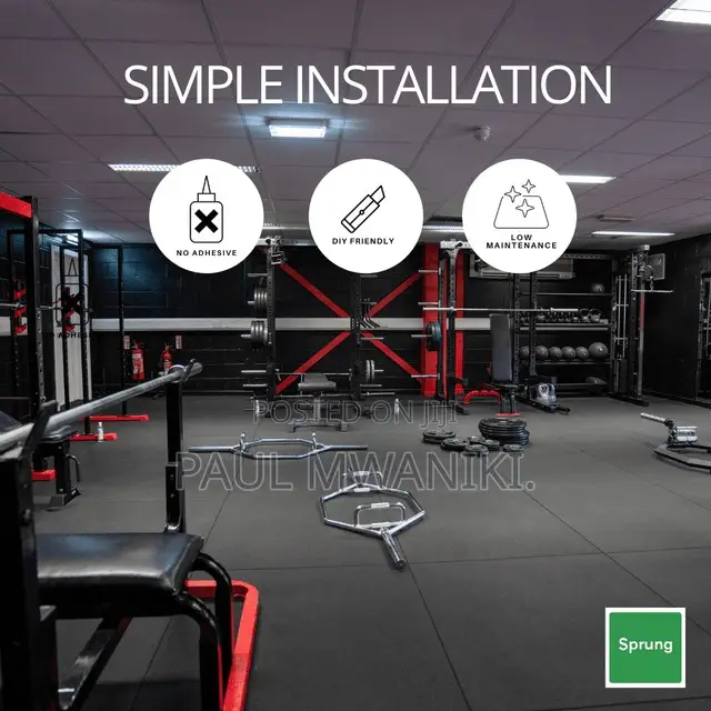 Gym Floor Tile - Rubber Heavy Duty Gym Flooring Mats