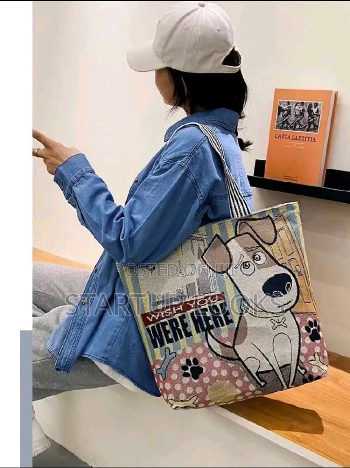 Large Capacity Female Tote Bags Dog Face