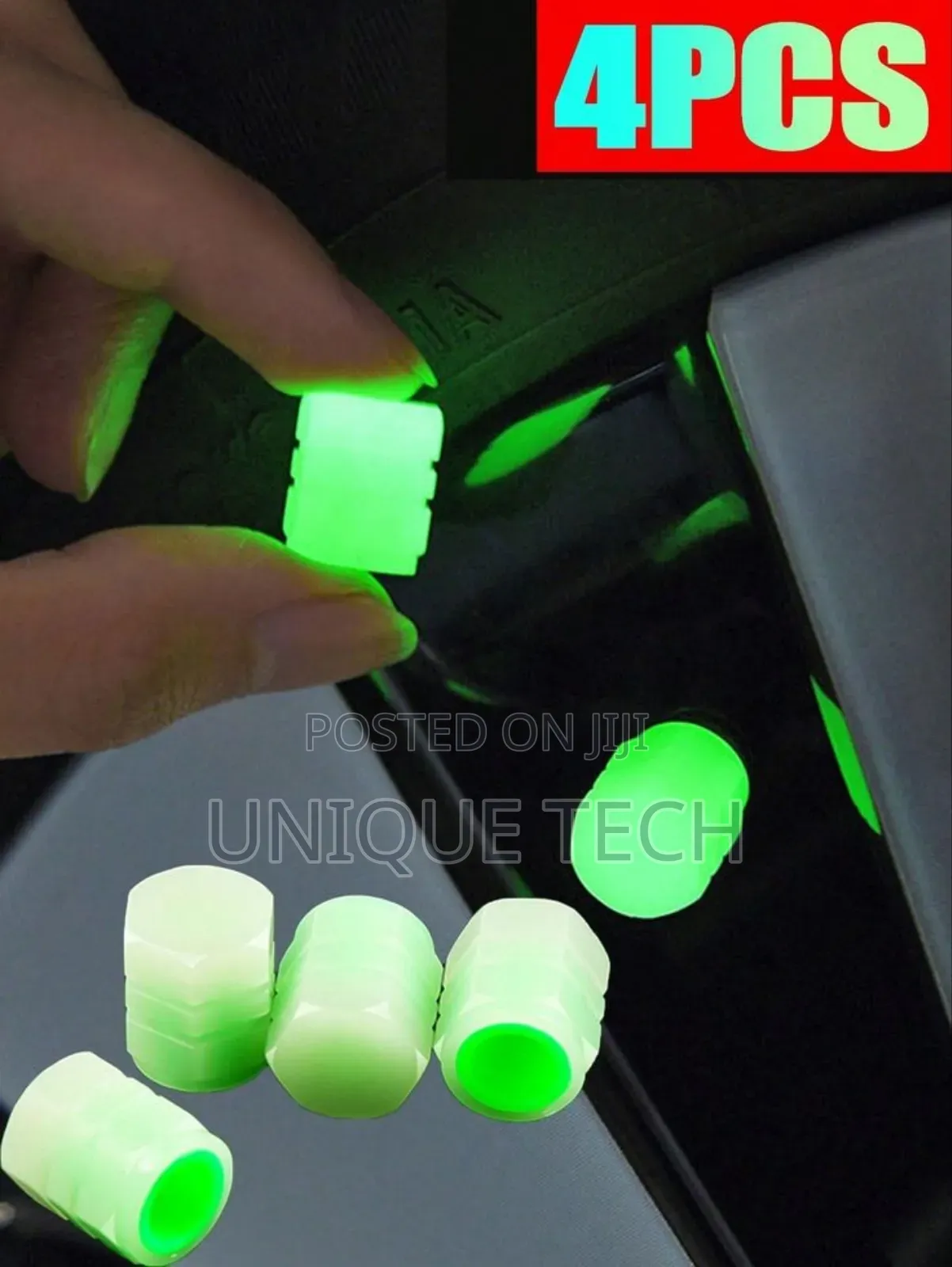 Reflective Valve Caps For Nighttime Tire Glow - Pack Of 4