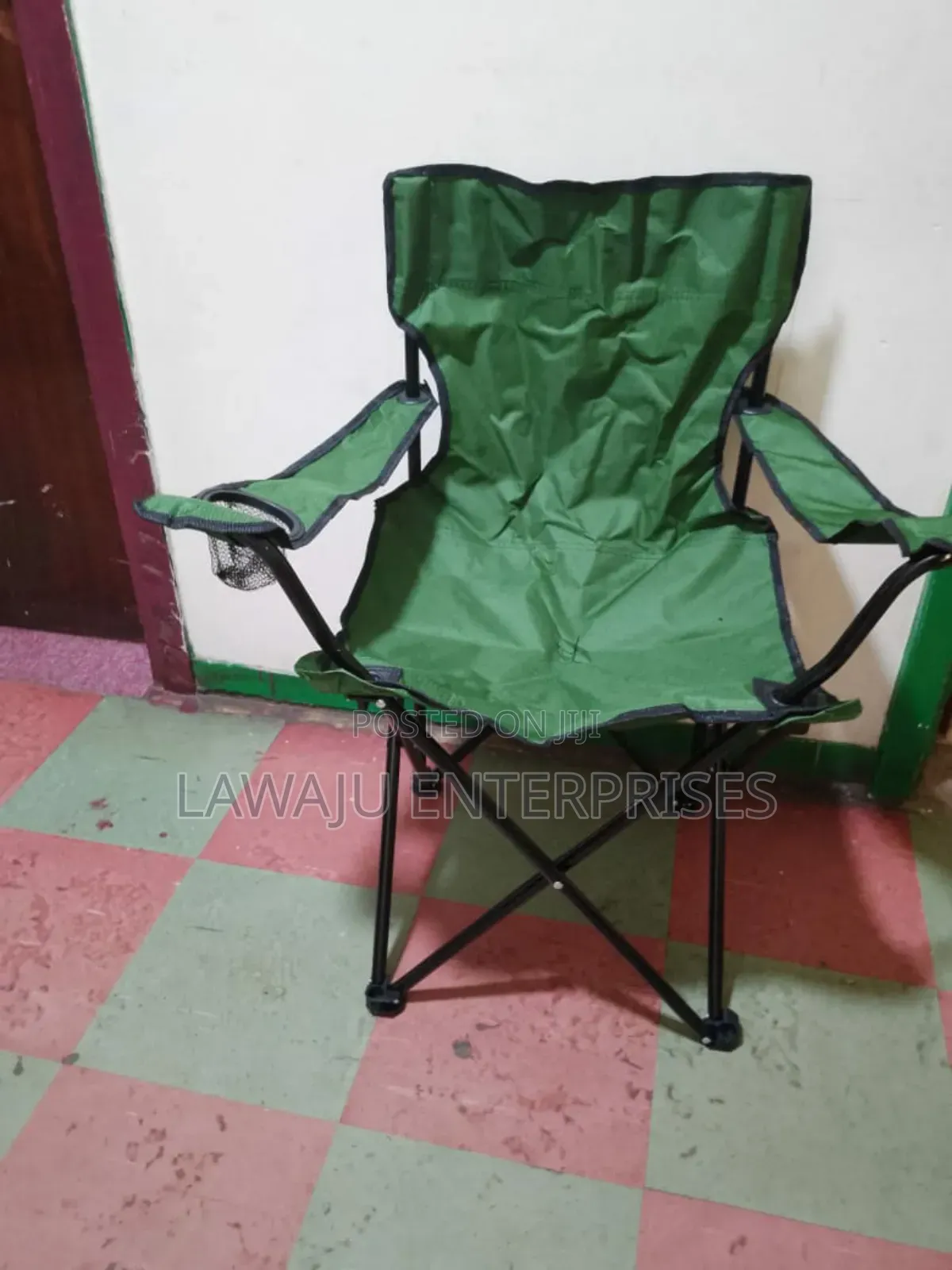 Green Canvas Foldable Camping Chair