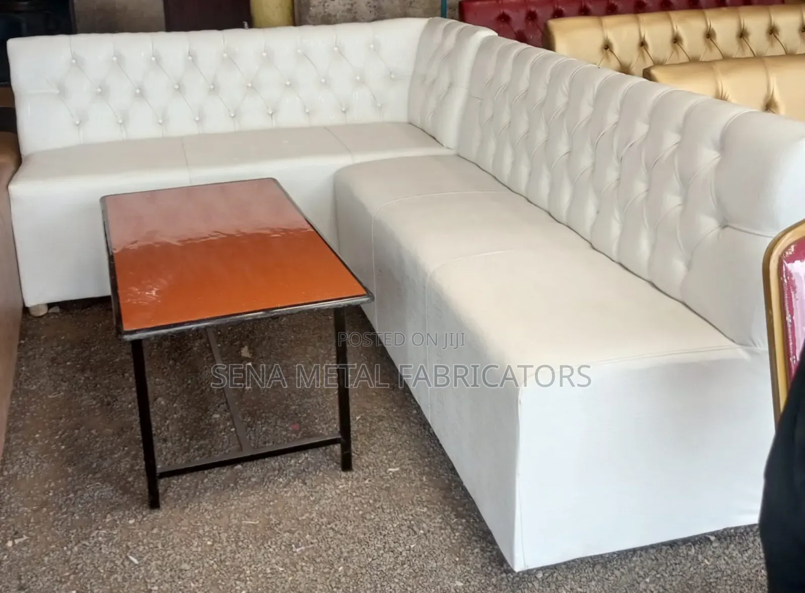 Bar Couches for the VIP Lounge in White, Lshape Very Comfy.