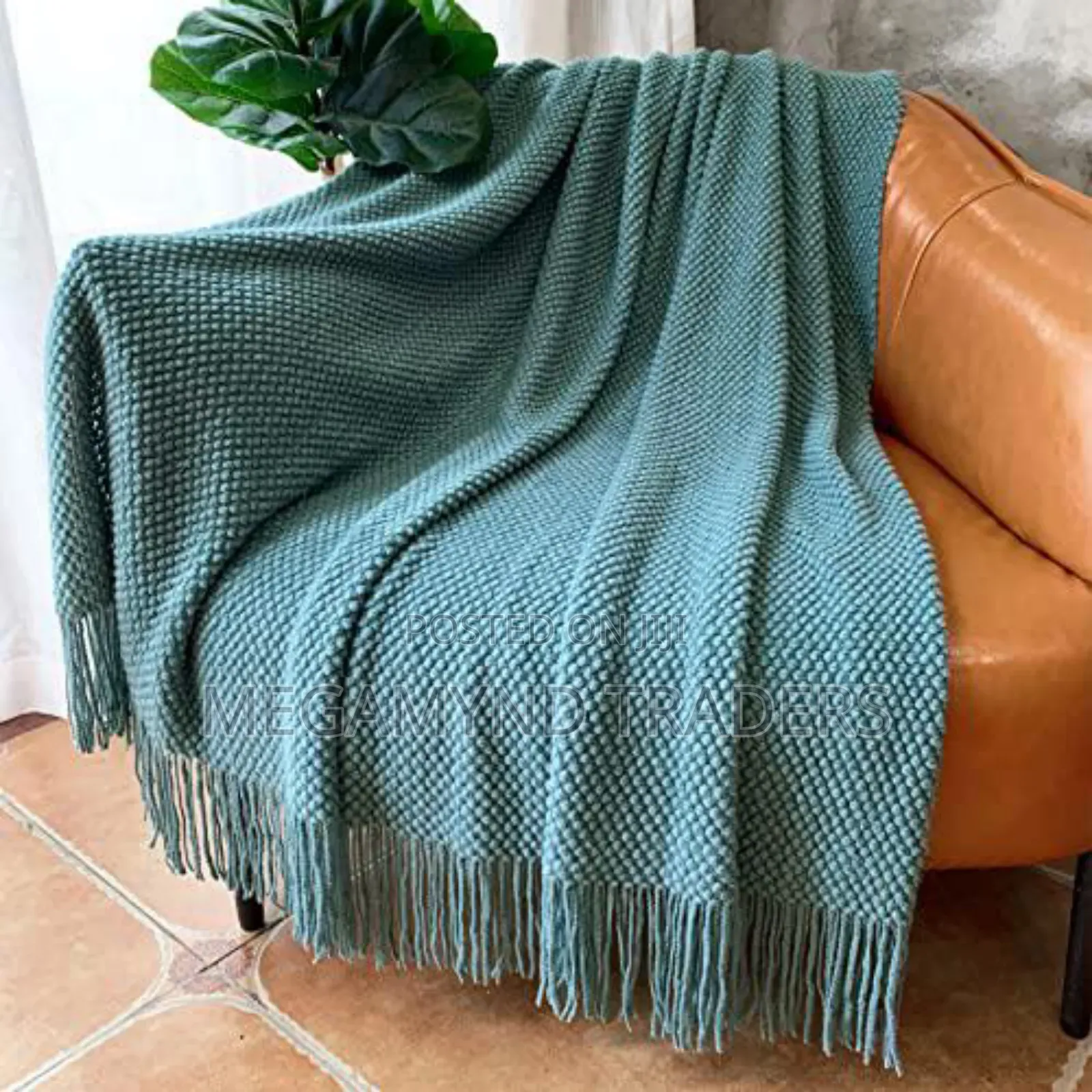 Knitted Throw Blanket With Tassels/Lightweight Soft Blanket