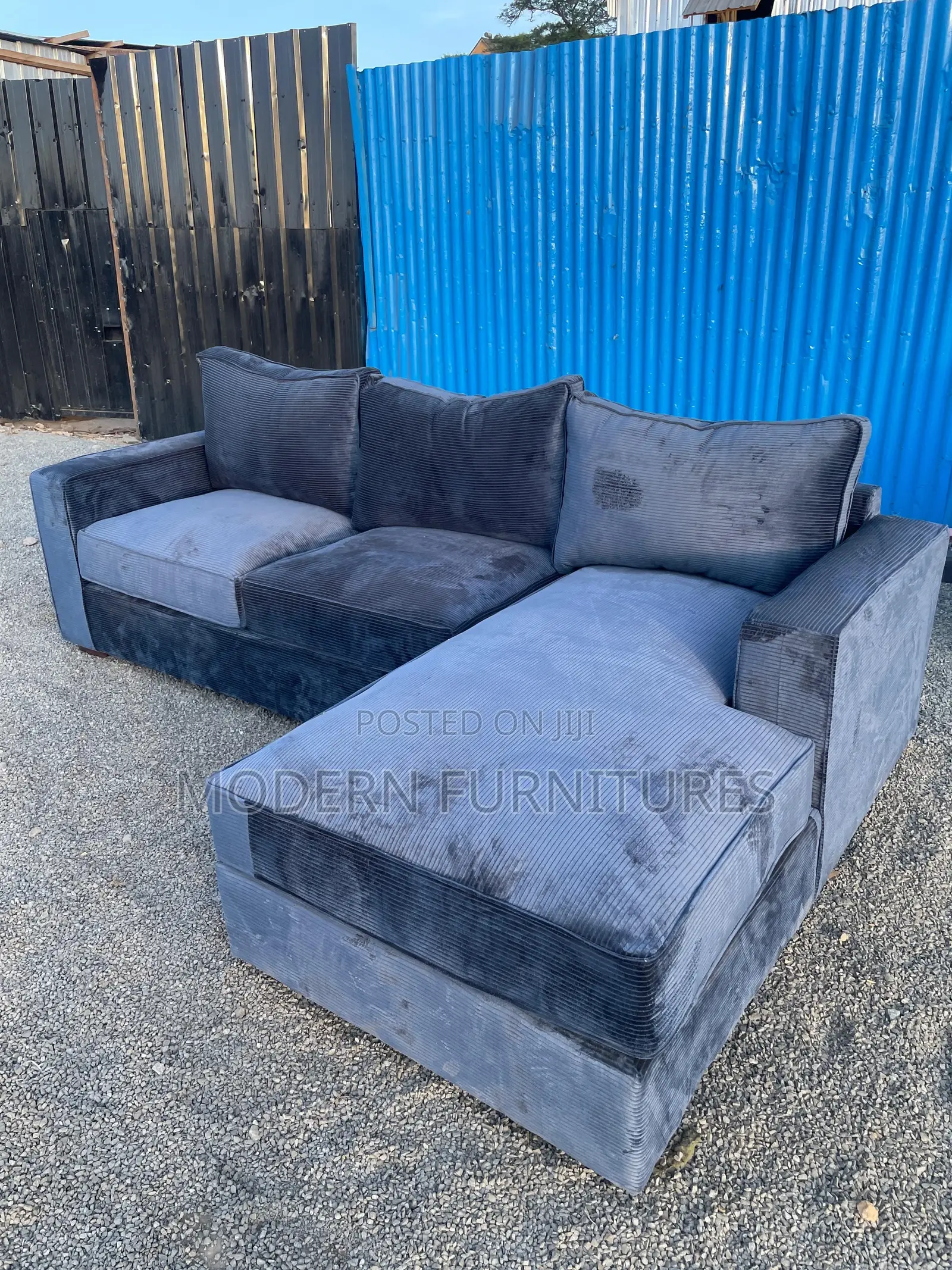 Fibre Cushions 6 Seater L Shaped Sofa