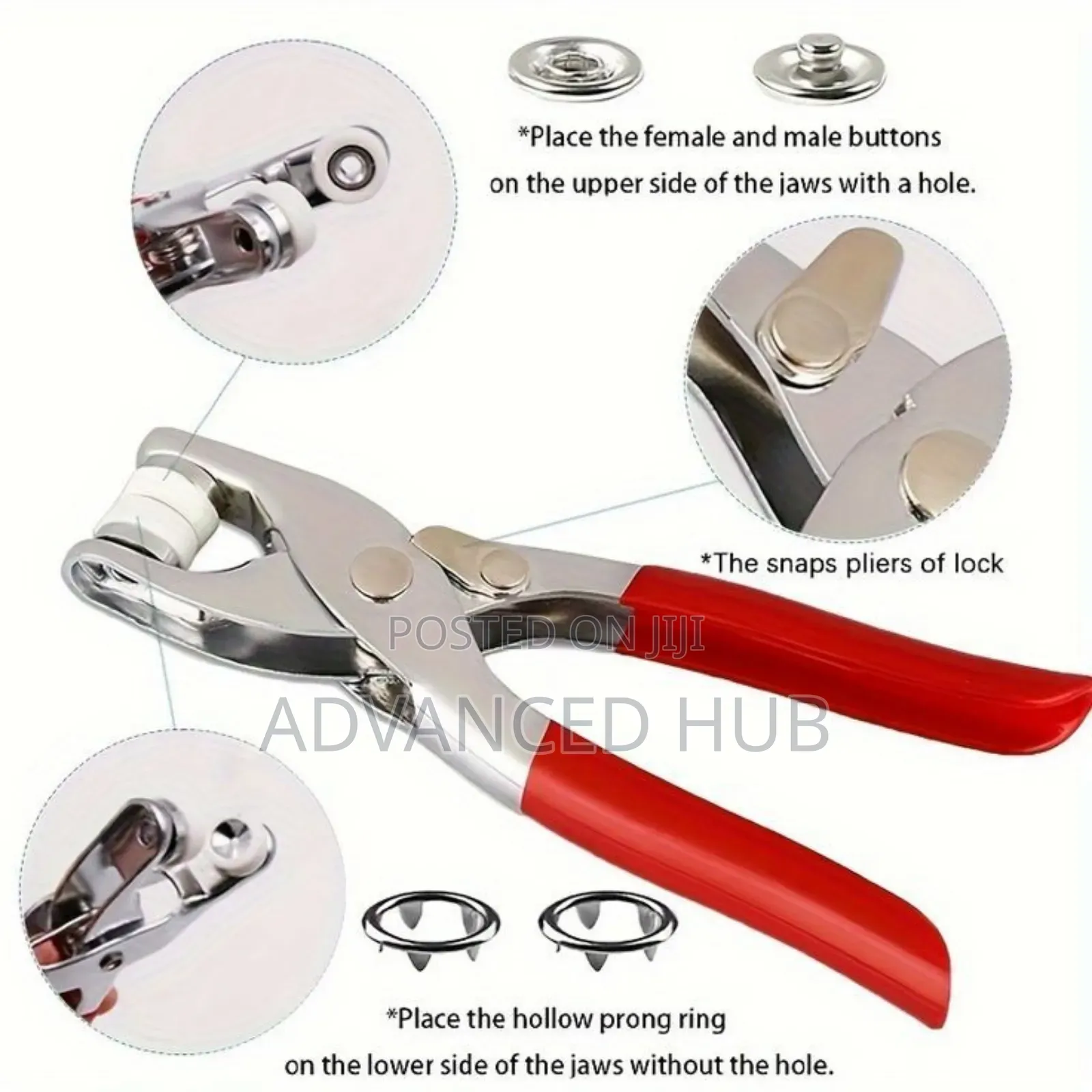 Metallic Snup Button Pliers Set