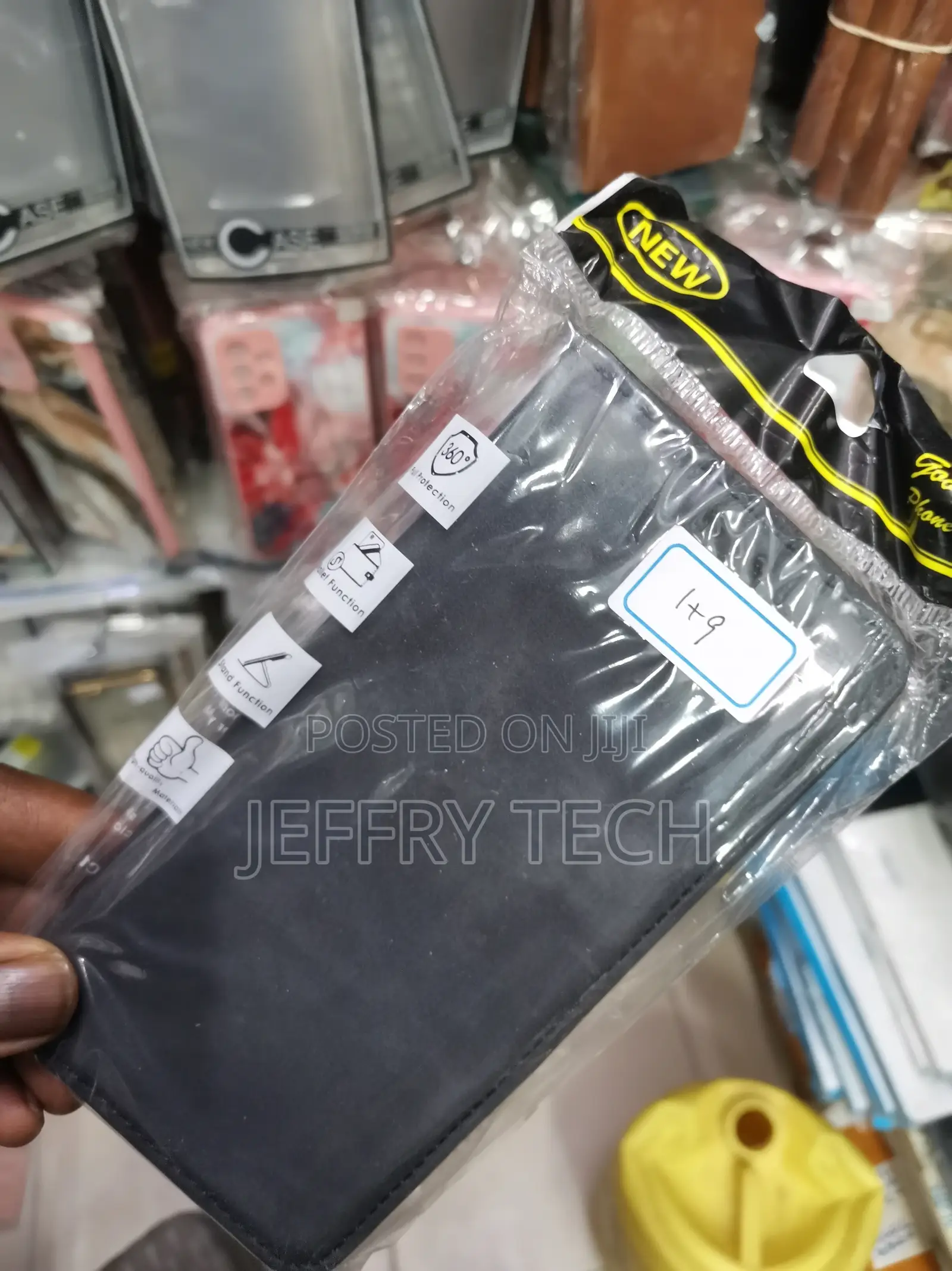 Leather Flip Case for Oneplus 9 Wallet Case,-Black