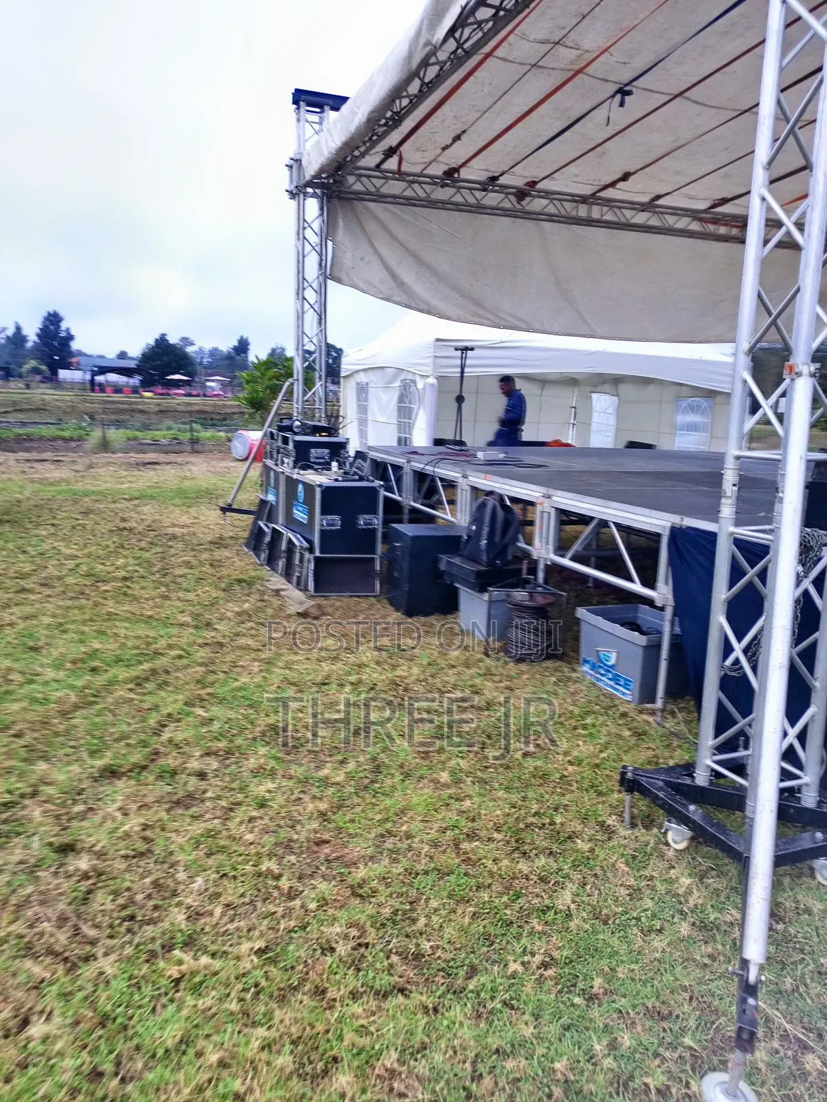 Stage Set Up With Goal Post Truss at Karen