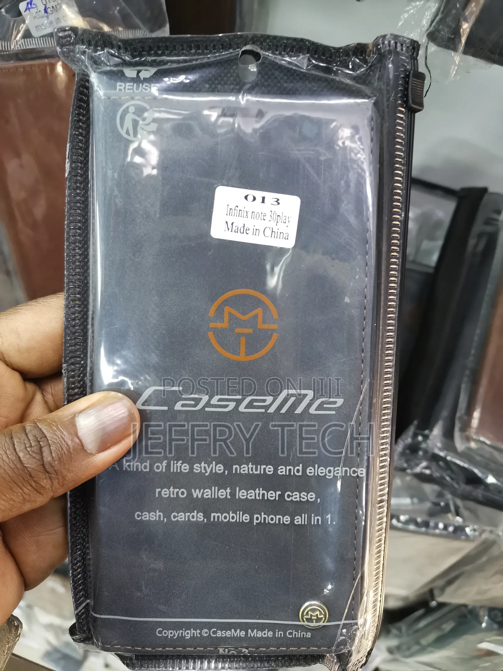 Leather Flip Phone Case for Infinix Note 30i -Black