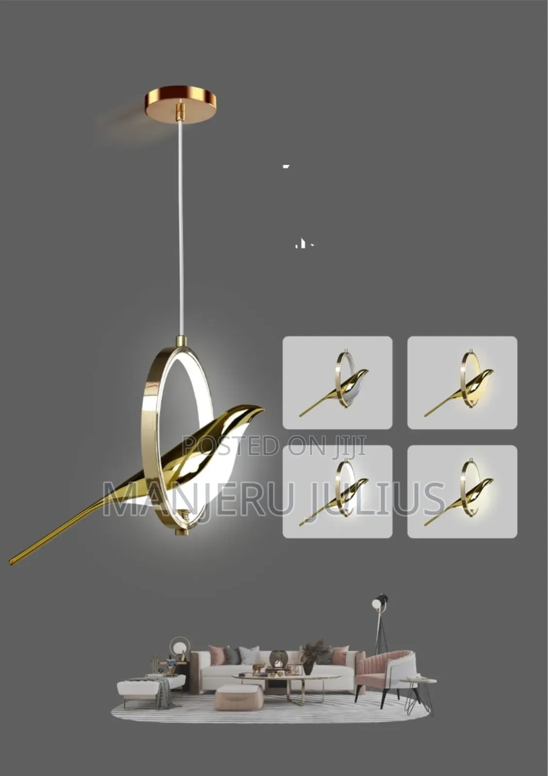 Golden Bird Pendant Light