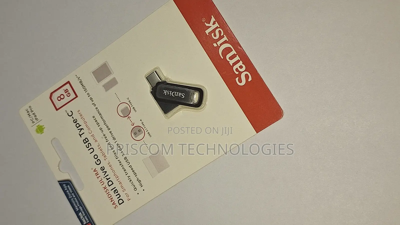 8GB Sandisk Flash Disk Drive Dual OTG USB Type C