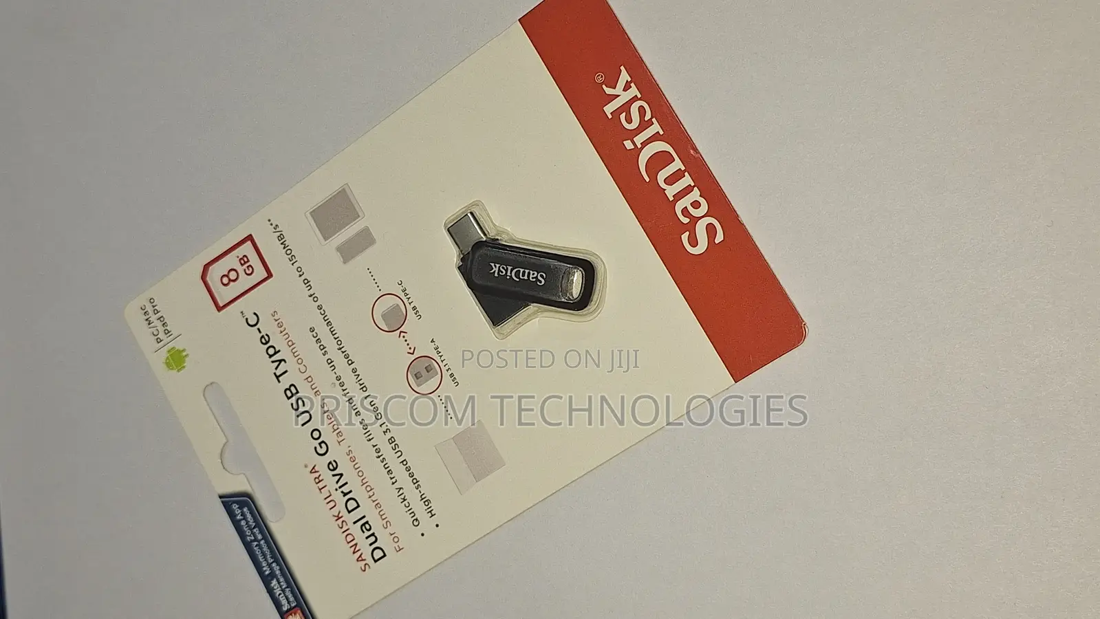 8GB Sandisk Flash Disk Drive Dual OTG USB Type C