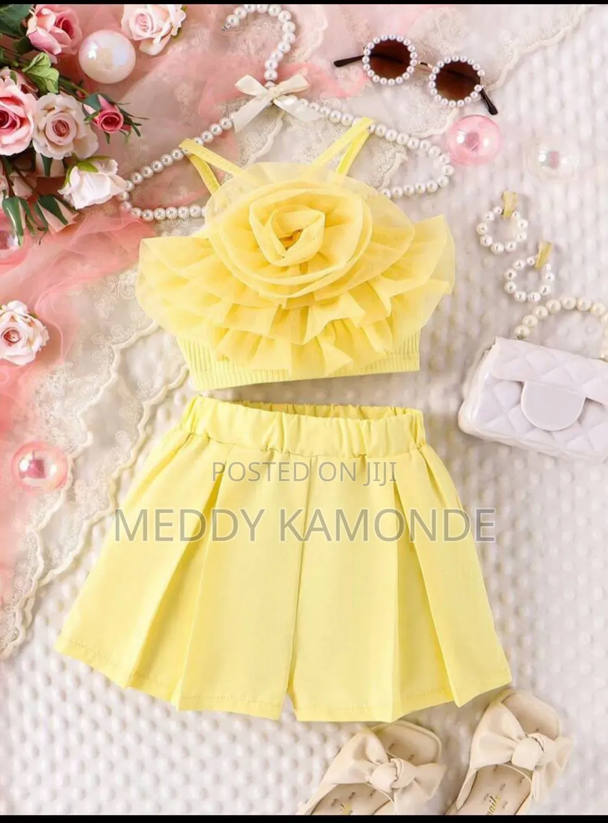 Kids Yellow/Pink Skirt Set