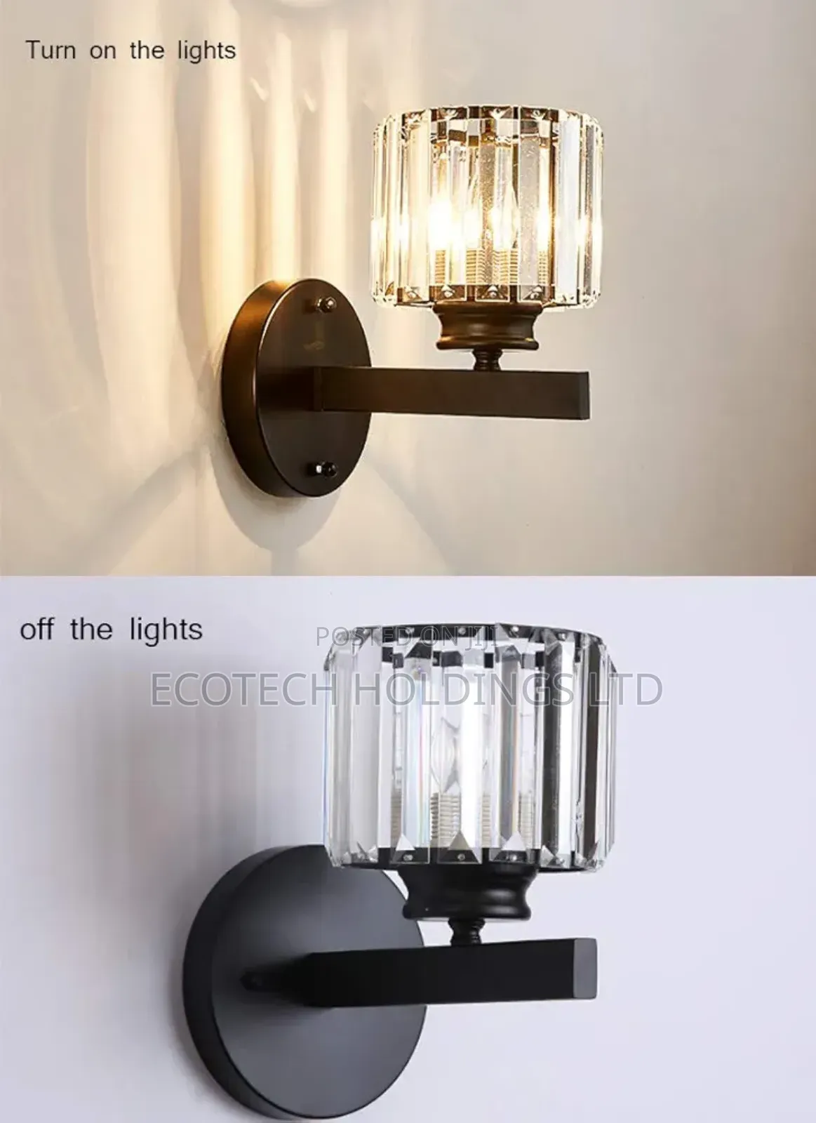 Crystal Glass Lampshade Wall Bracket Light Tf4j