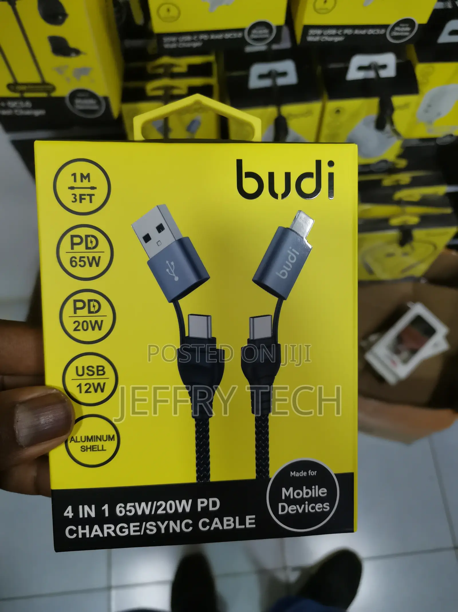 Budi 4 in 1 USB Type-C to C PD 65W 20W Charging Power Cable