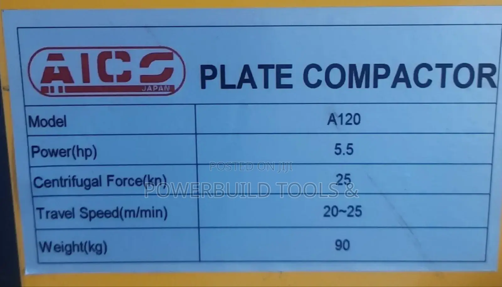 Heavy-Duty Aico Plate Compactor 120kgs With Honda Engine