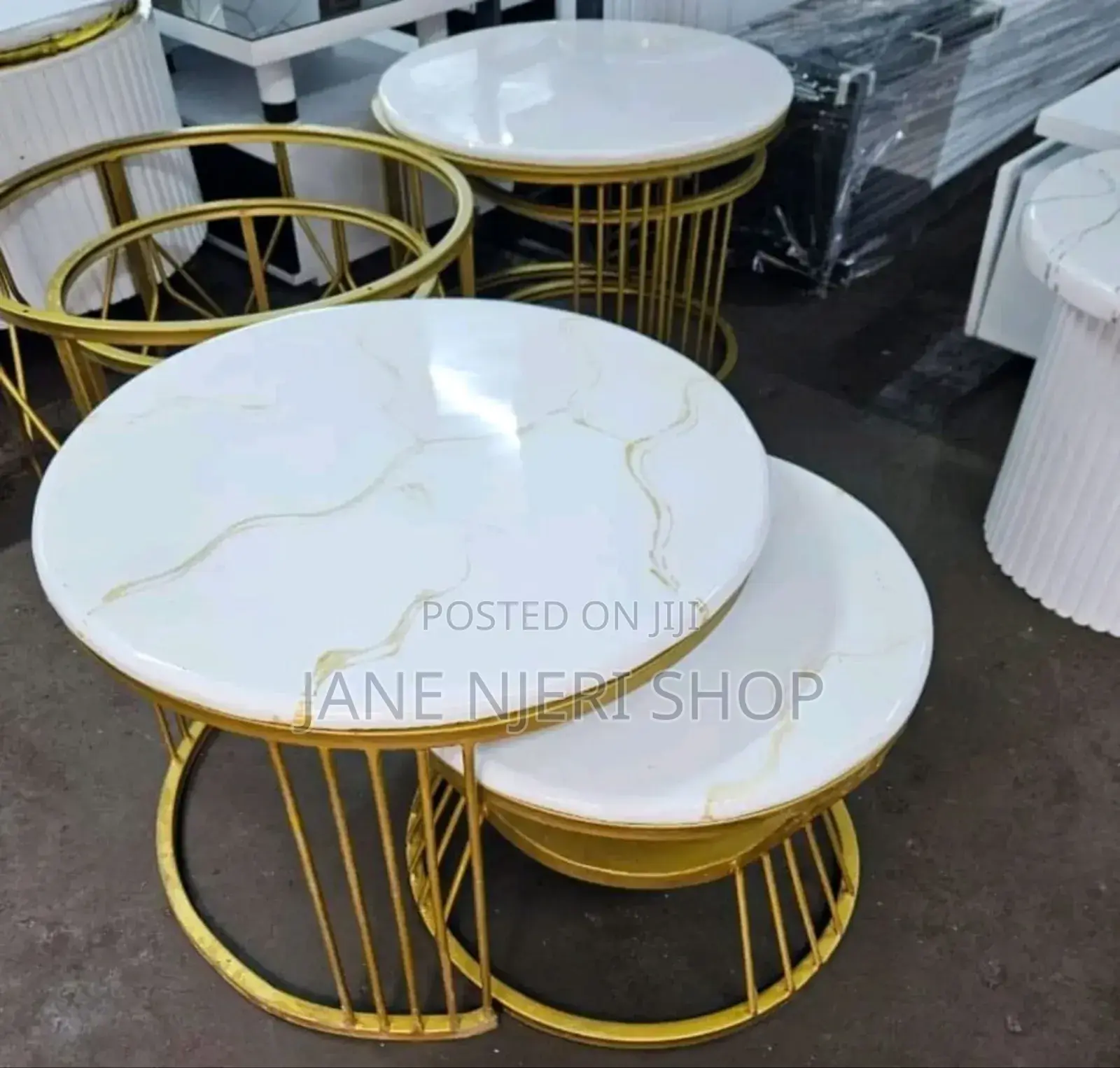 Amazing Pure Marble Nesting Table