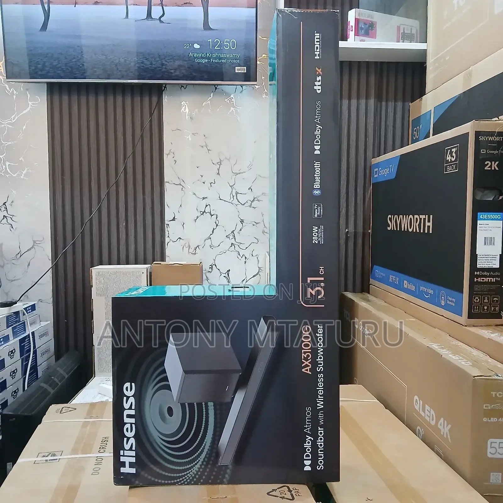 Hisense 3.1 CH Wireless Subwoofer Soundbar With Dolby Atmos