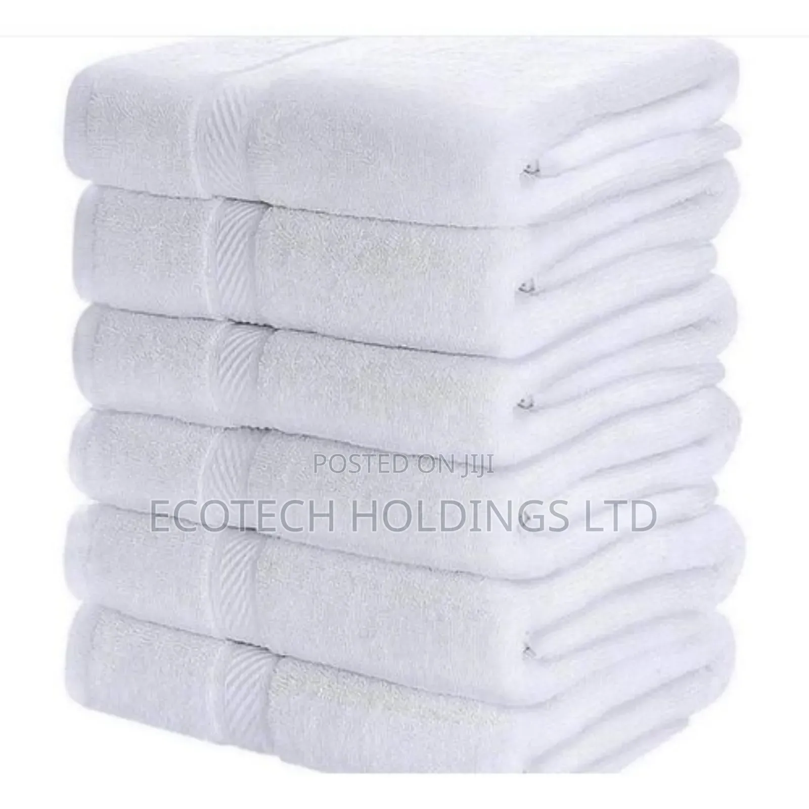 90 by 165 Pure White Cotton Towels 8jt