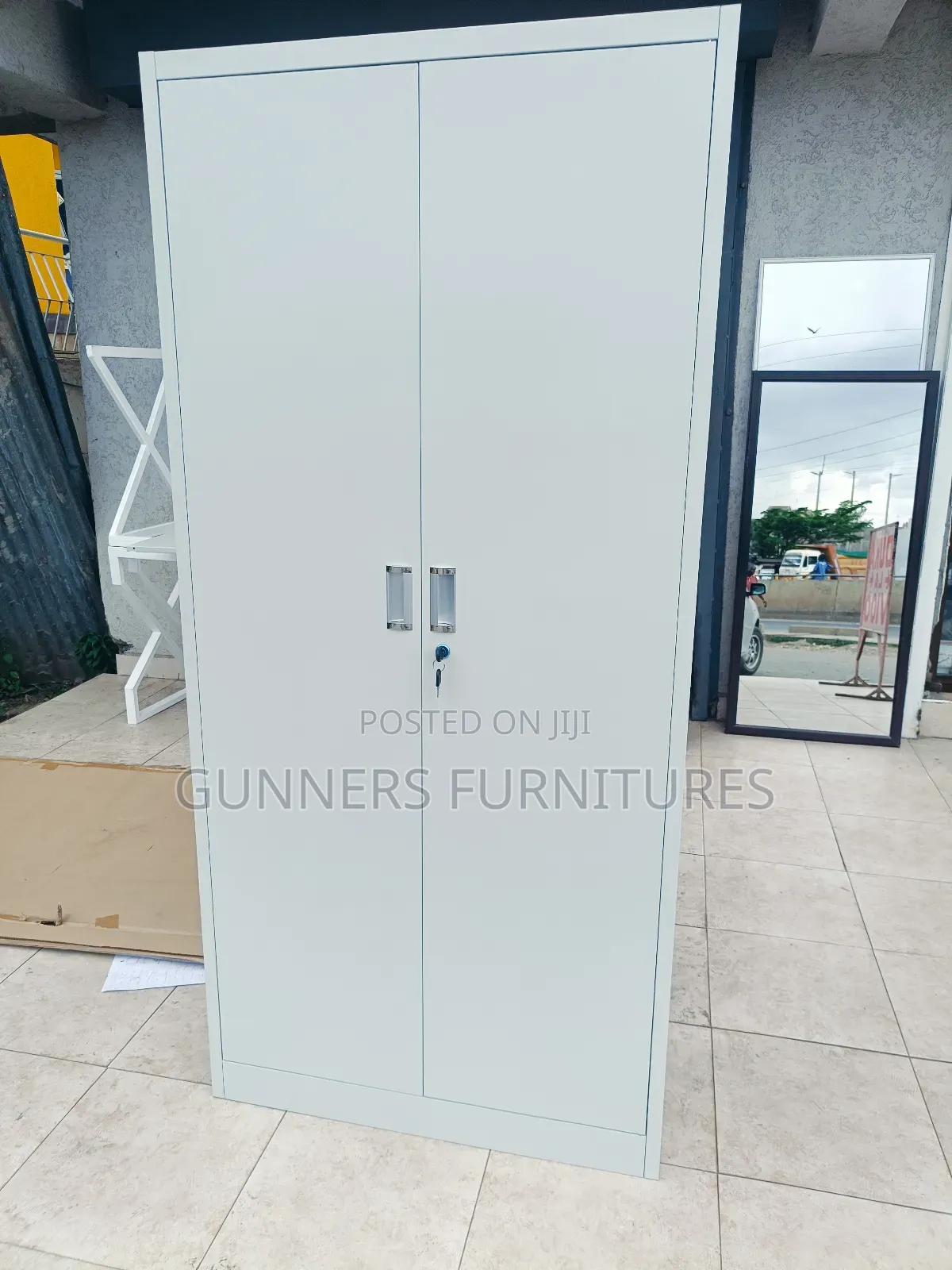 2 Door Gray File Cabinet