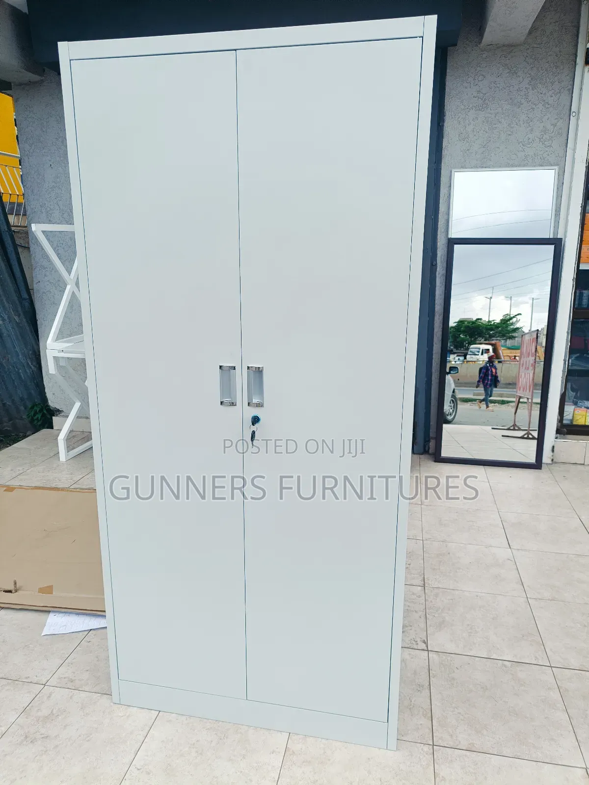 2 Door Gray File Cabinet