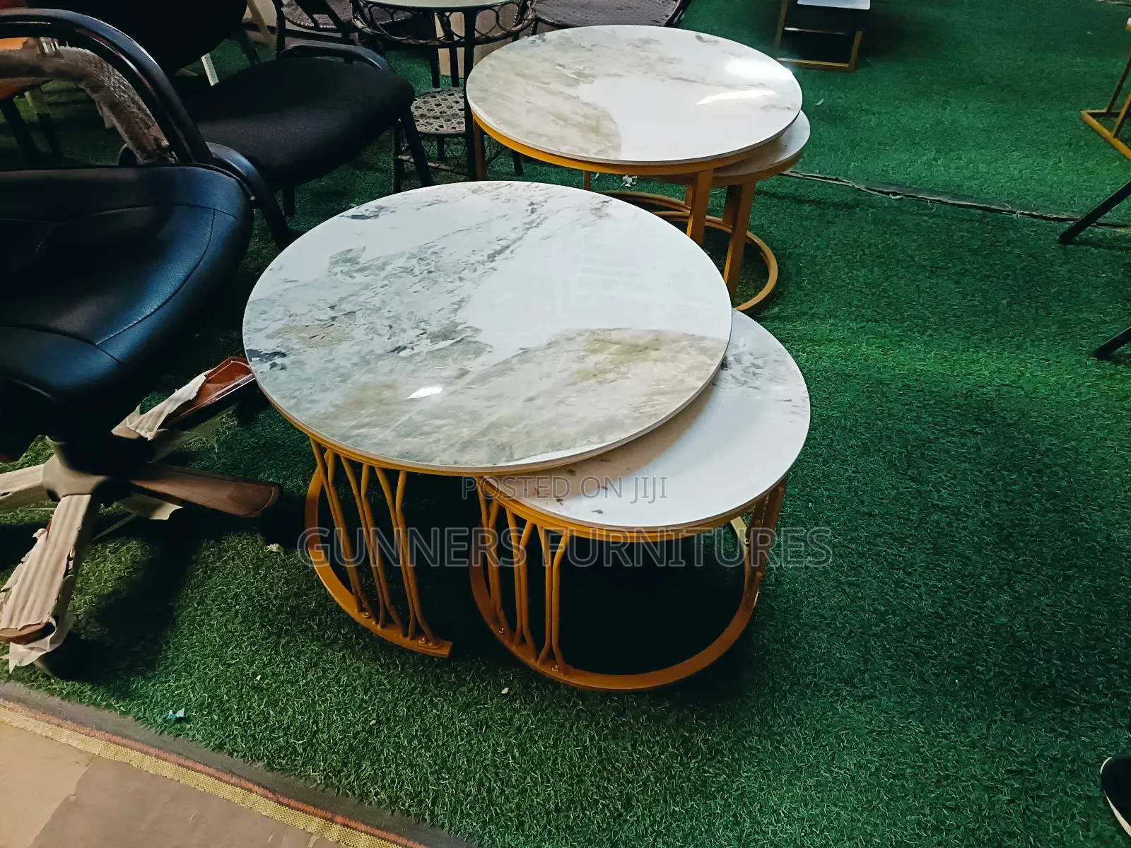 Twin Marble Coffee Tables.