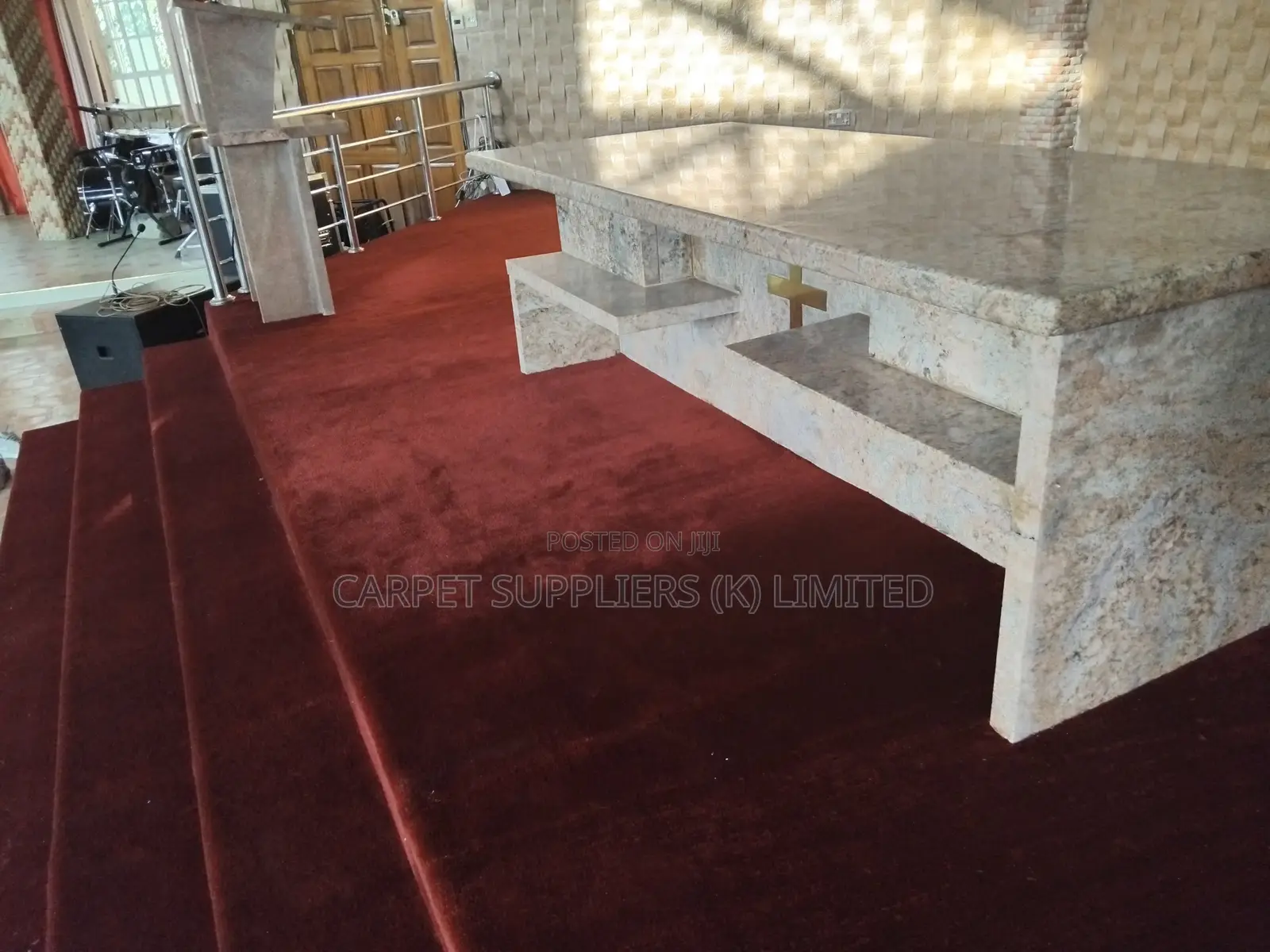 Plain Church Carpet(Maroon)