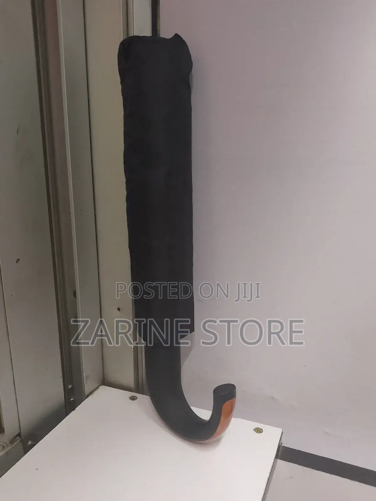 Black Rain Umbrella With Modernized Handle