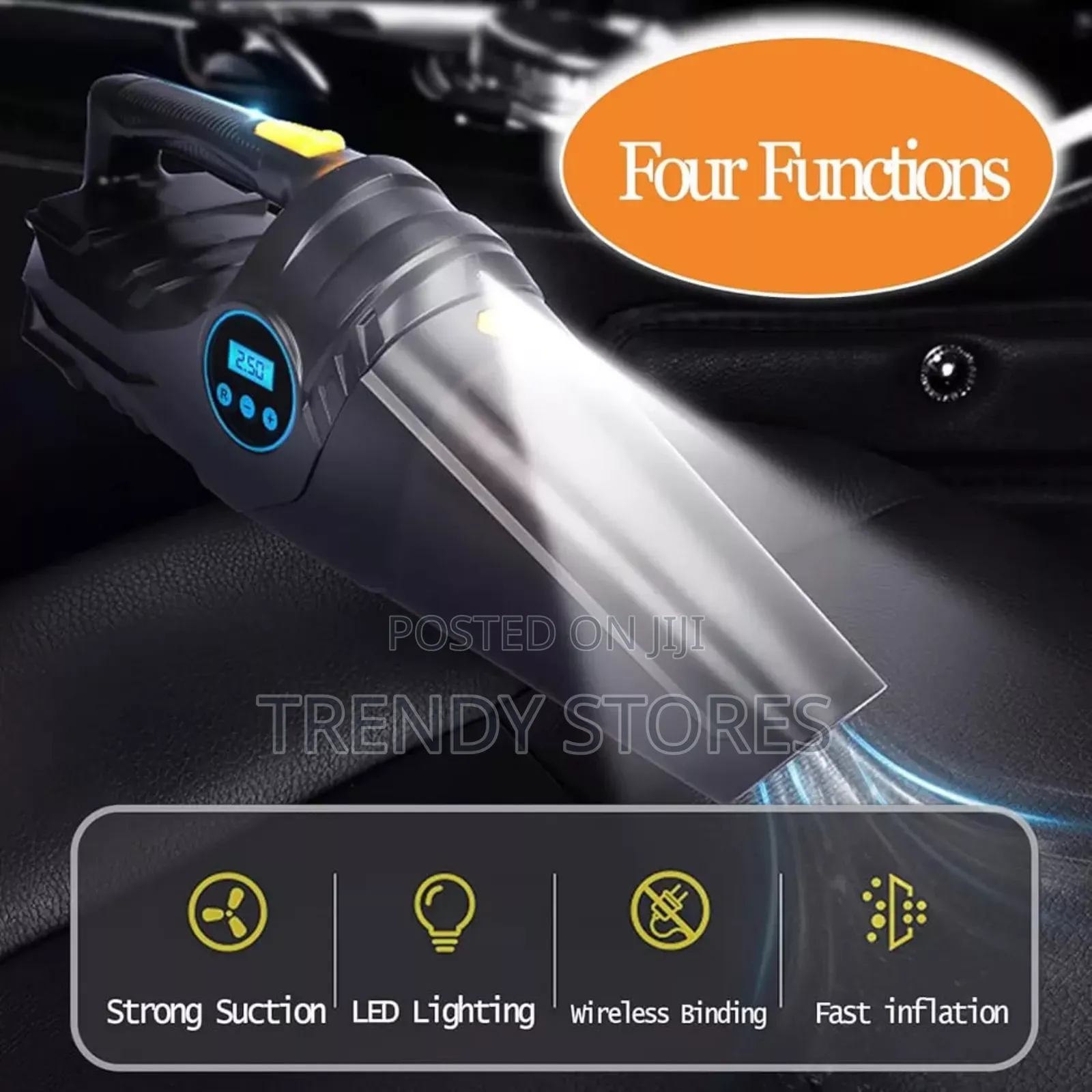 Portable Car Tyre Inflator and Vacuum Cleaner