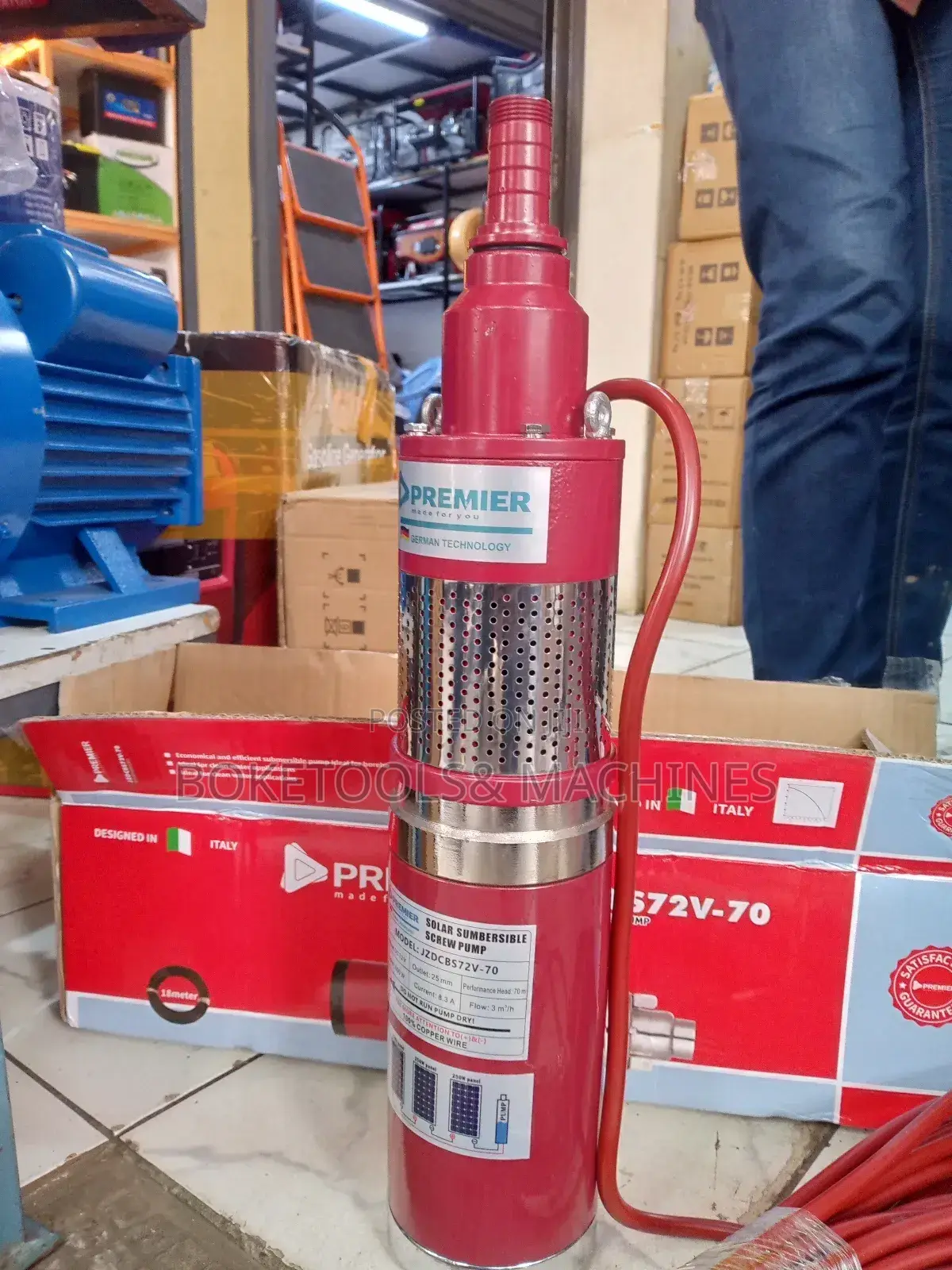 Premier Solar Submersible Pump 70m Head 600watts,
