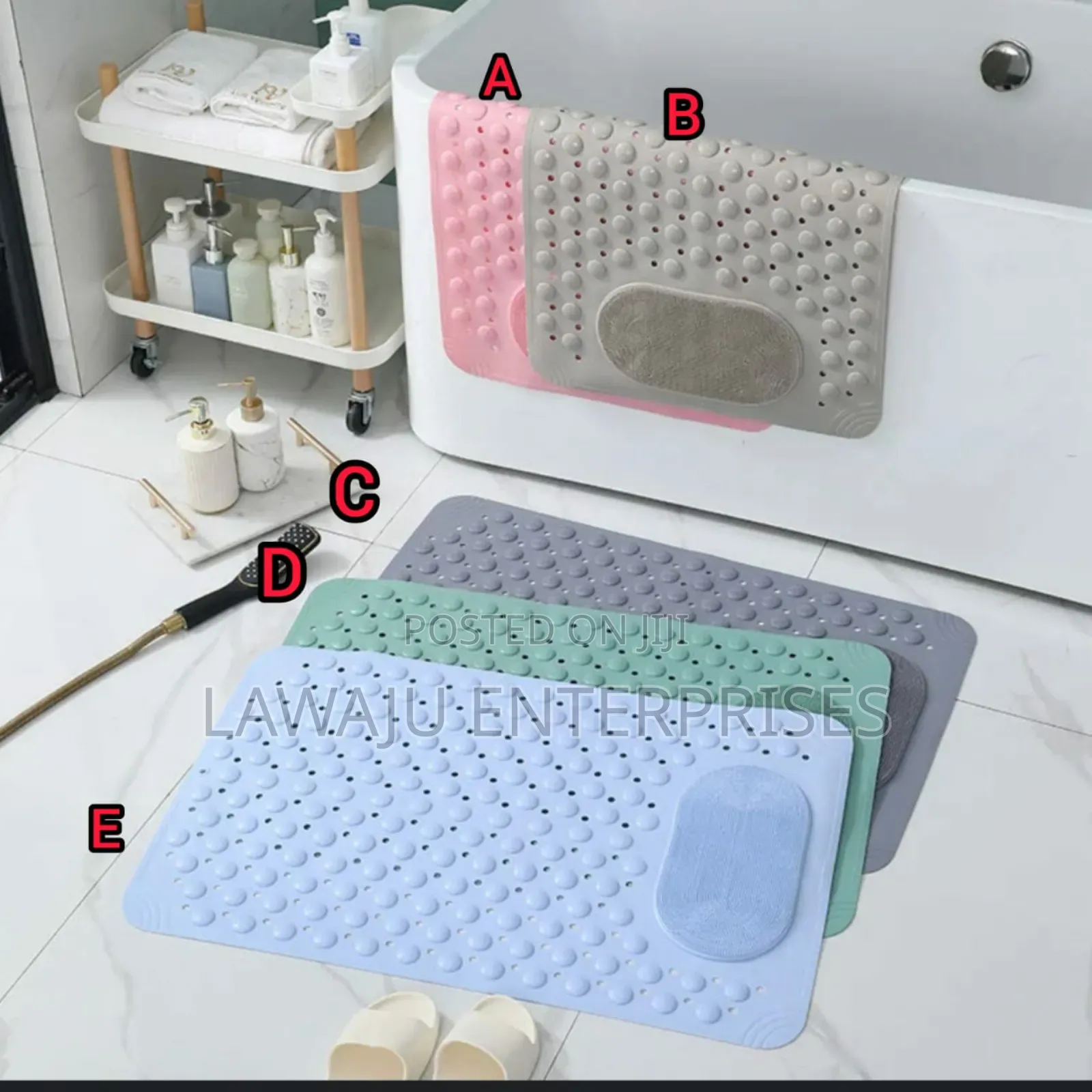 Bathroom Antislip Mat With Footbrush