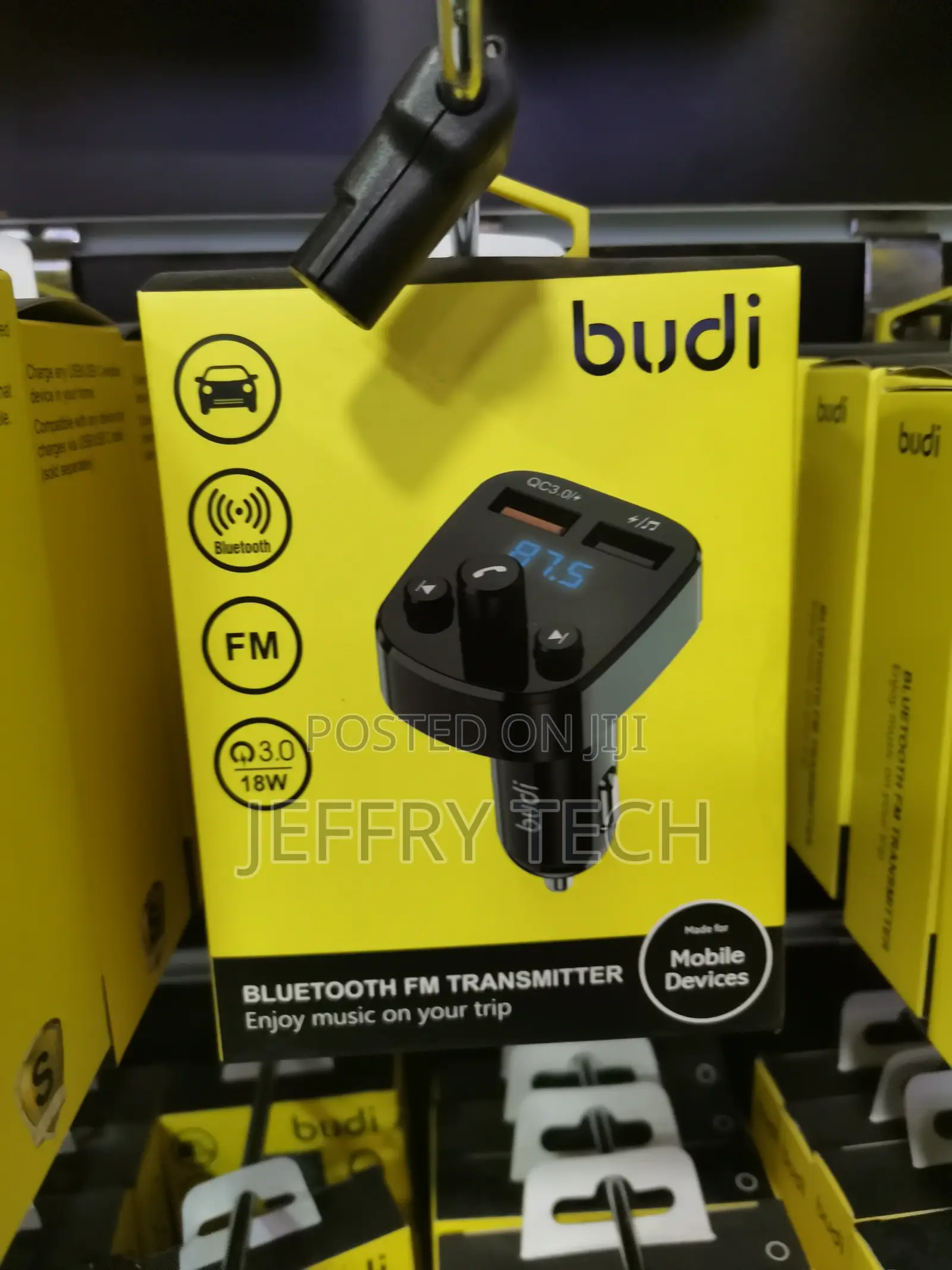 Budi CCT03B 18W FM Bluetooth Transmitter With LCD Display