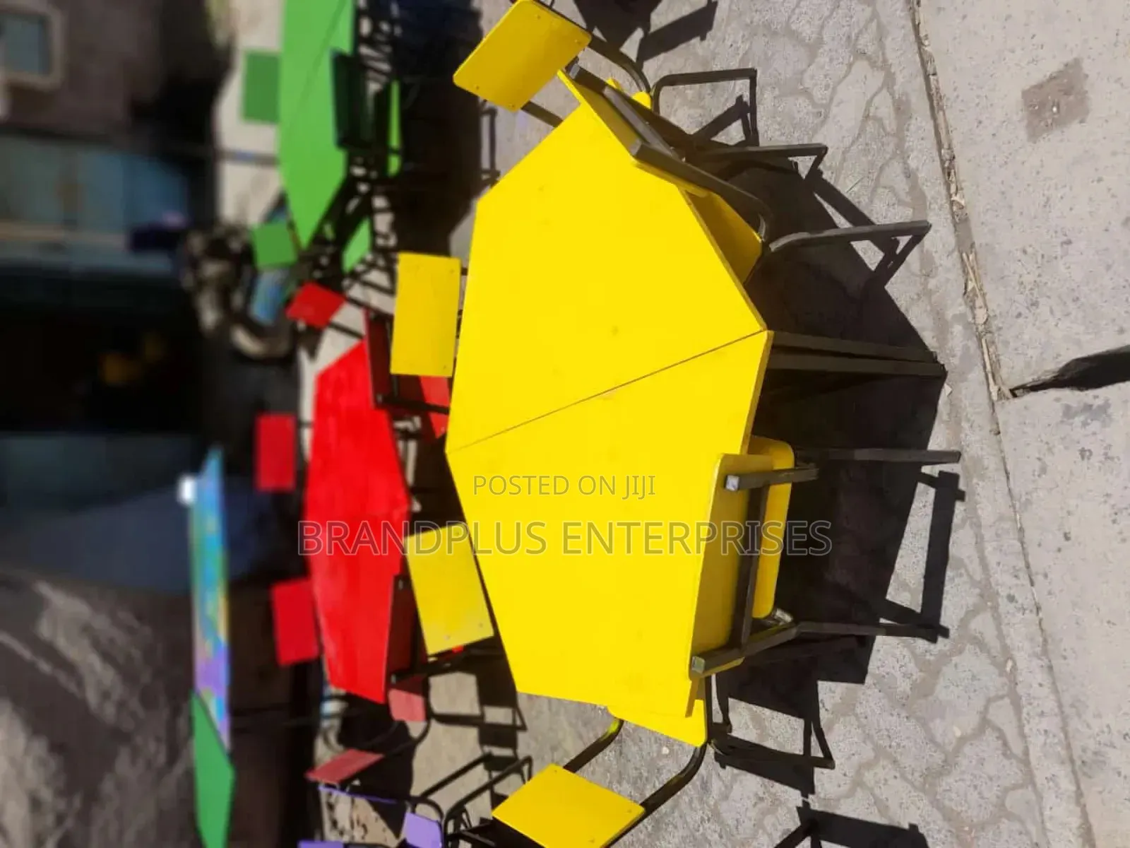 Yellow Kindergarten Table and 6 Chairs