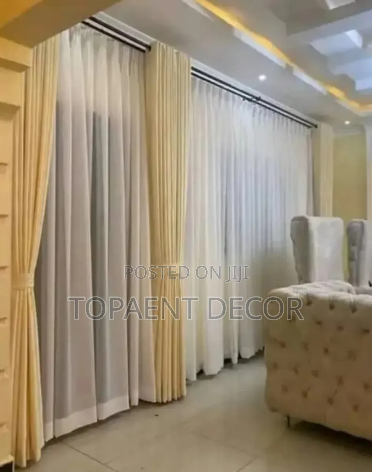 Cream Yellow Eyelates Window Curtains