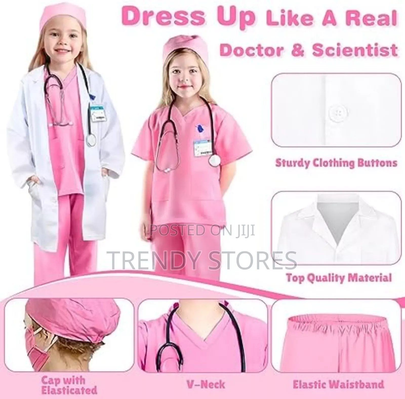 Pink Professional Children's Doctor's Costume