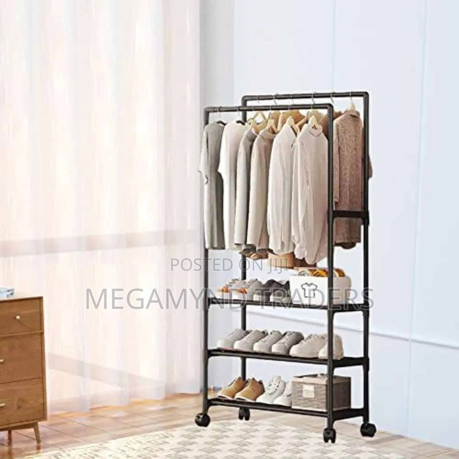 Shoe Rack With Wheels/Clothes Rack for Hanging