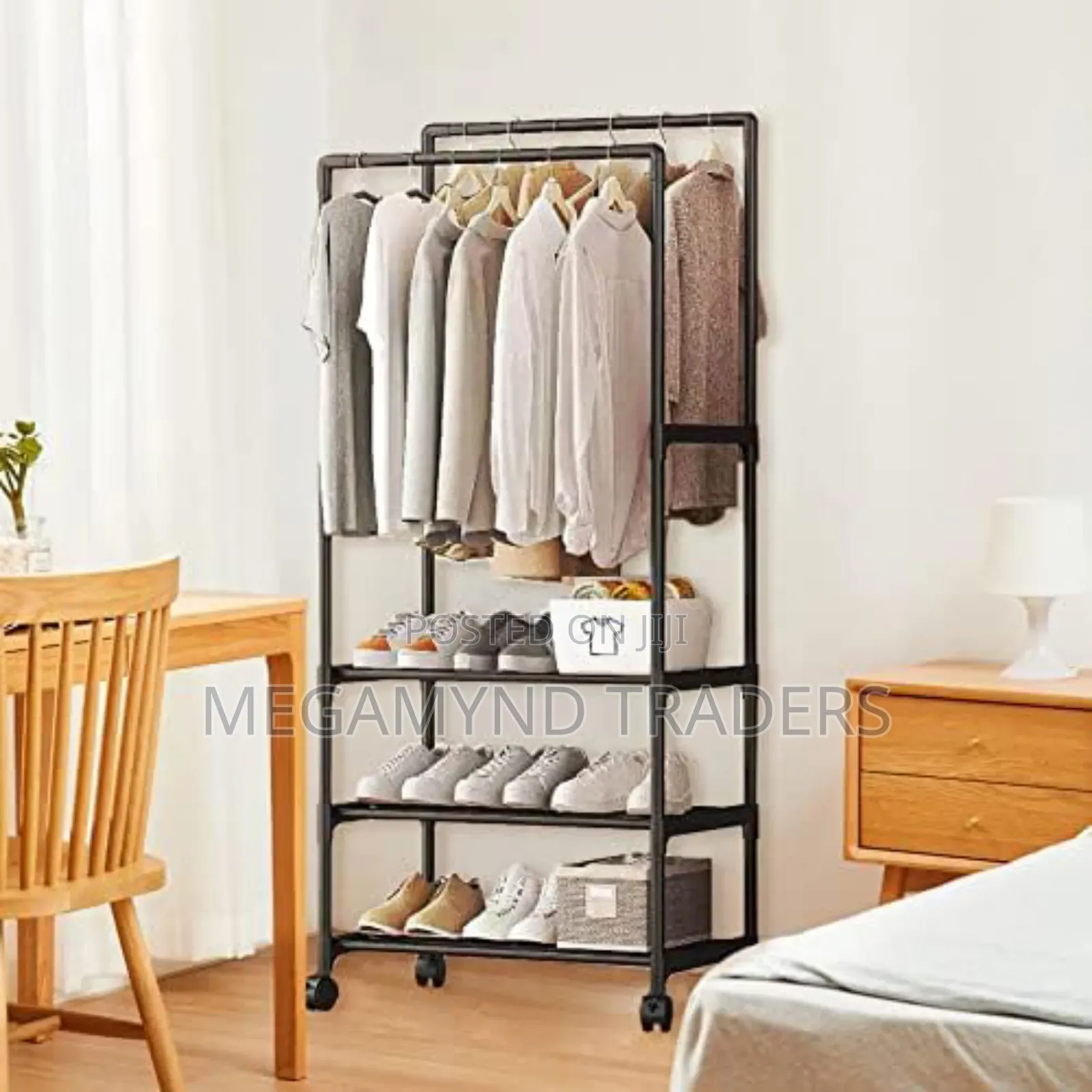 Shoe Rack With Wheels/Clothes Rack for Hanging
