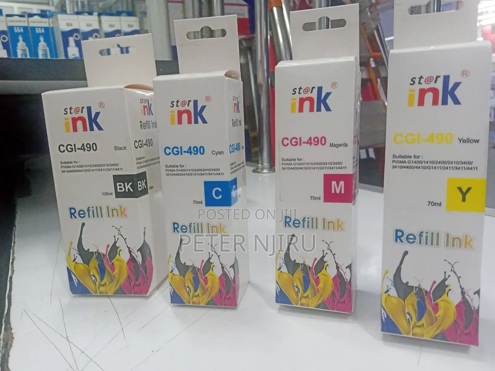 Canon Ink GI-490 Black Magenta Yellow Cyan.