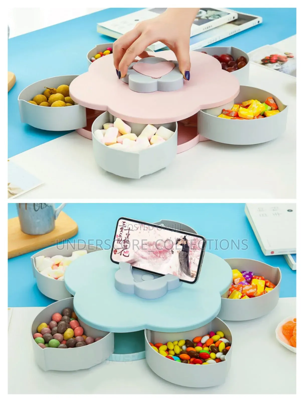 *Rotating Petal Snack Tray*