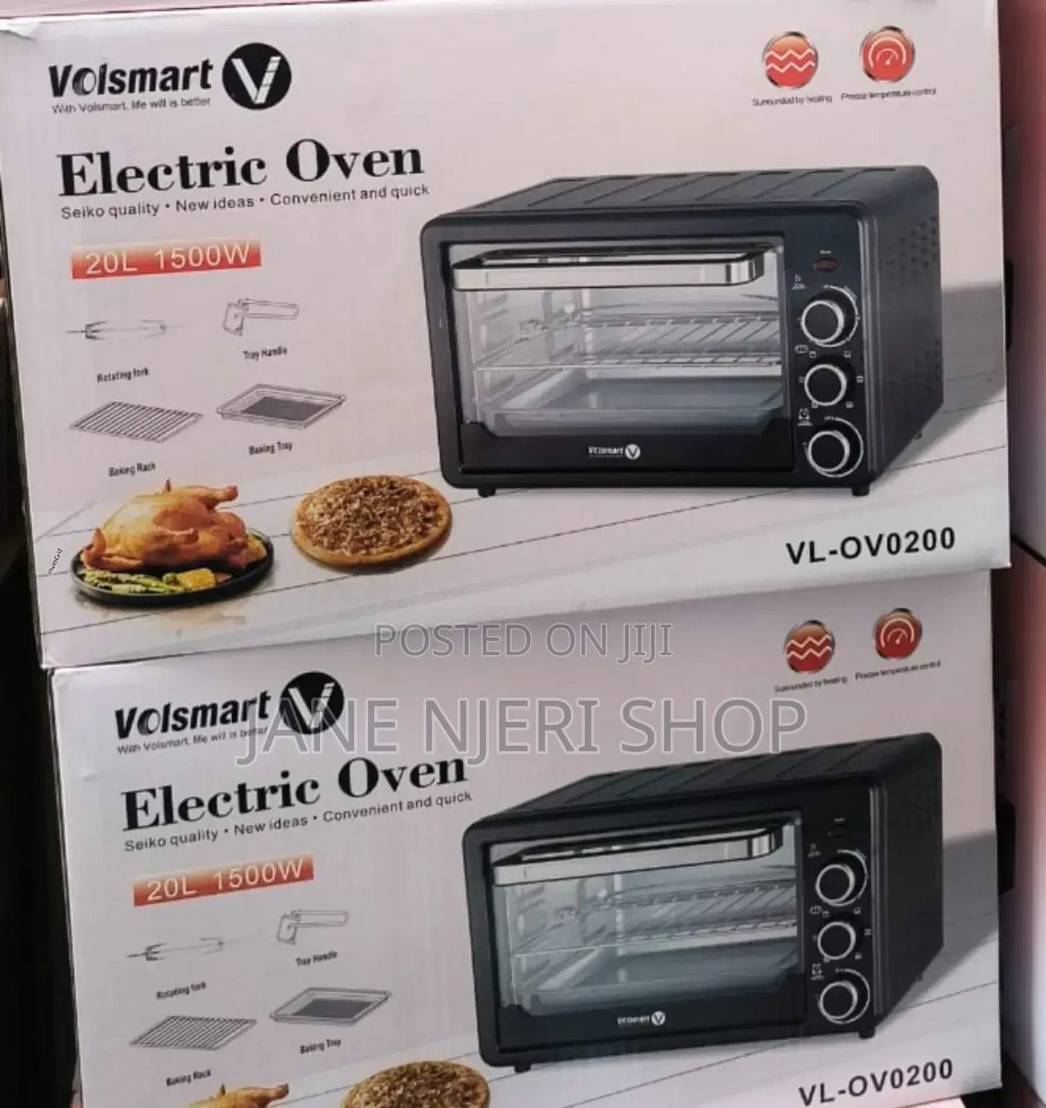 Black 20L Volsmart Electric Oven 1500w/Vl