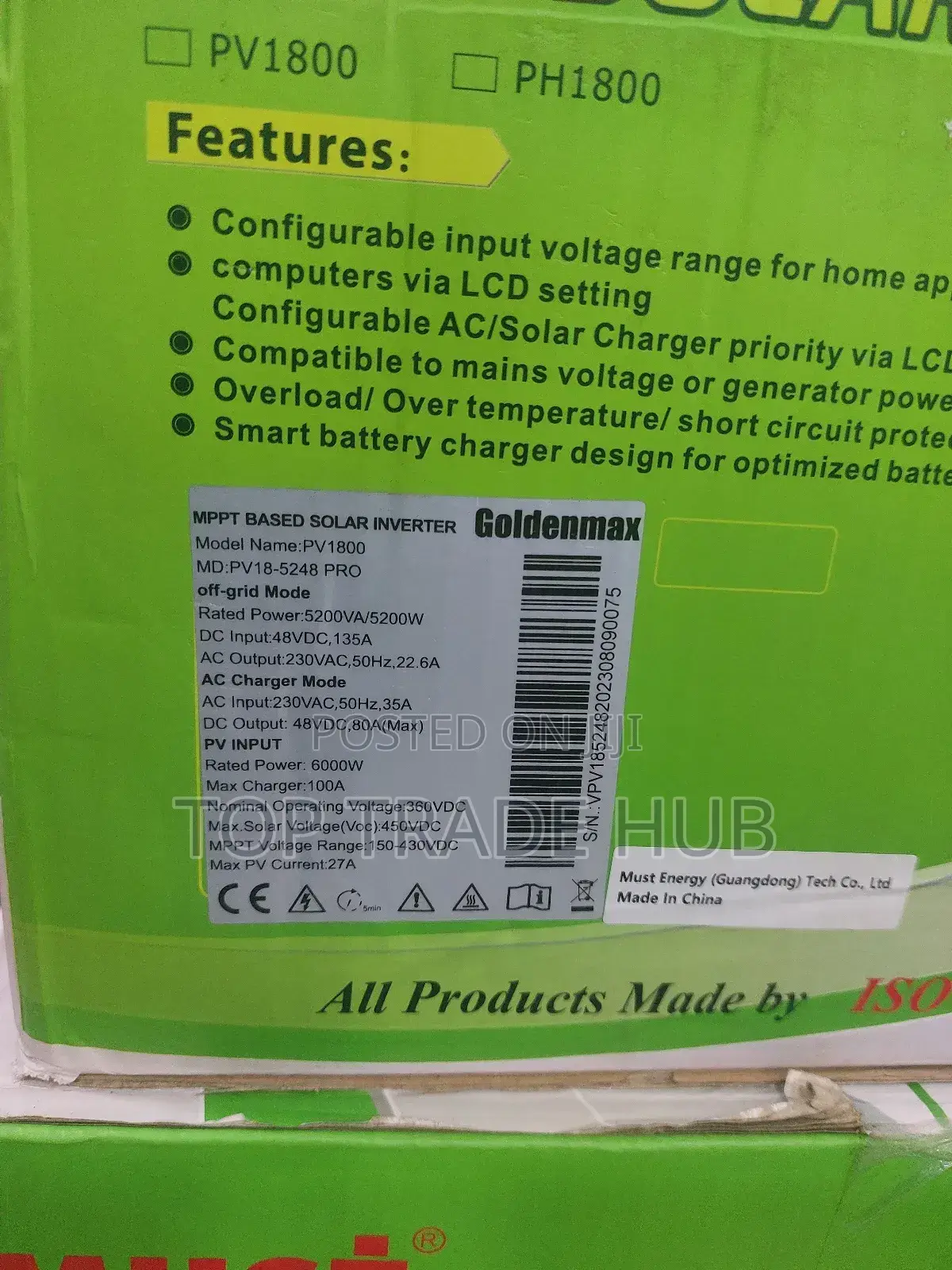 Must Low Frequency Solar Hybrid Inverter 48v 5.2kva