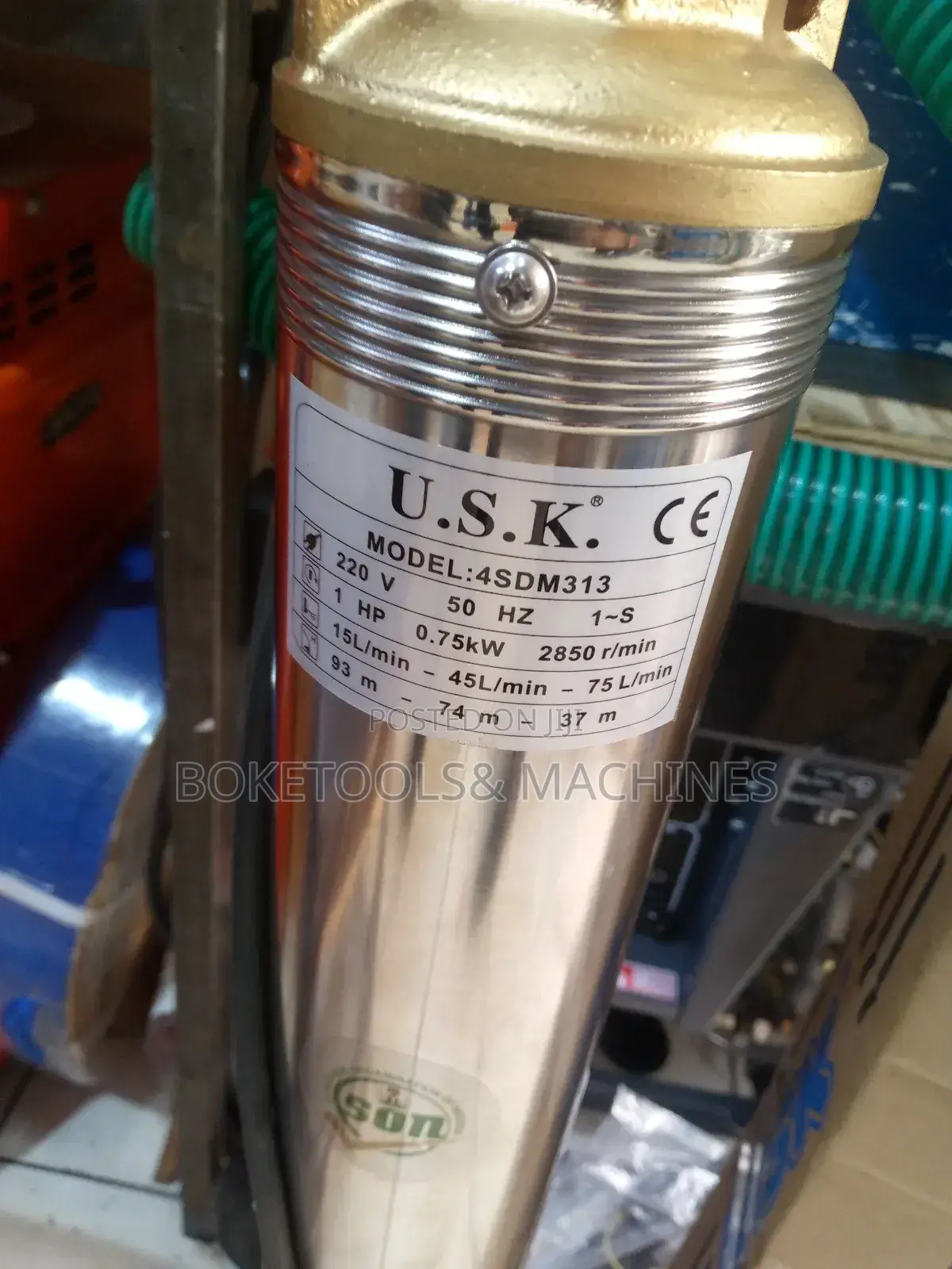 USK 1HP Electric Submersible Water Pump